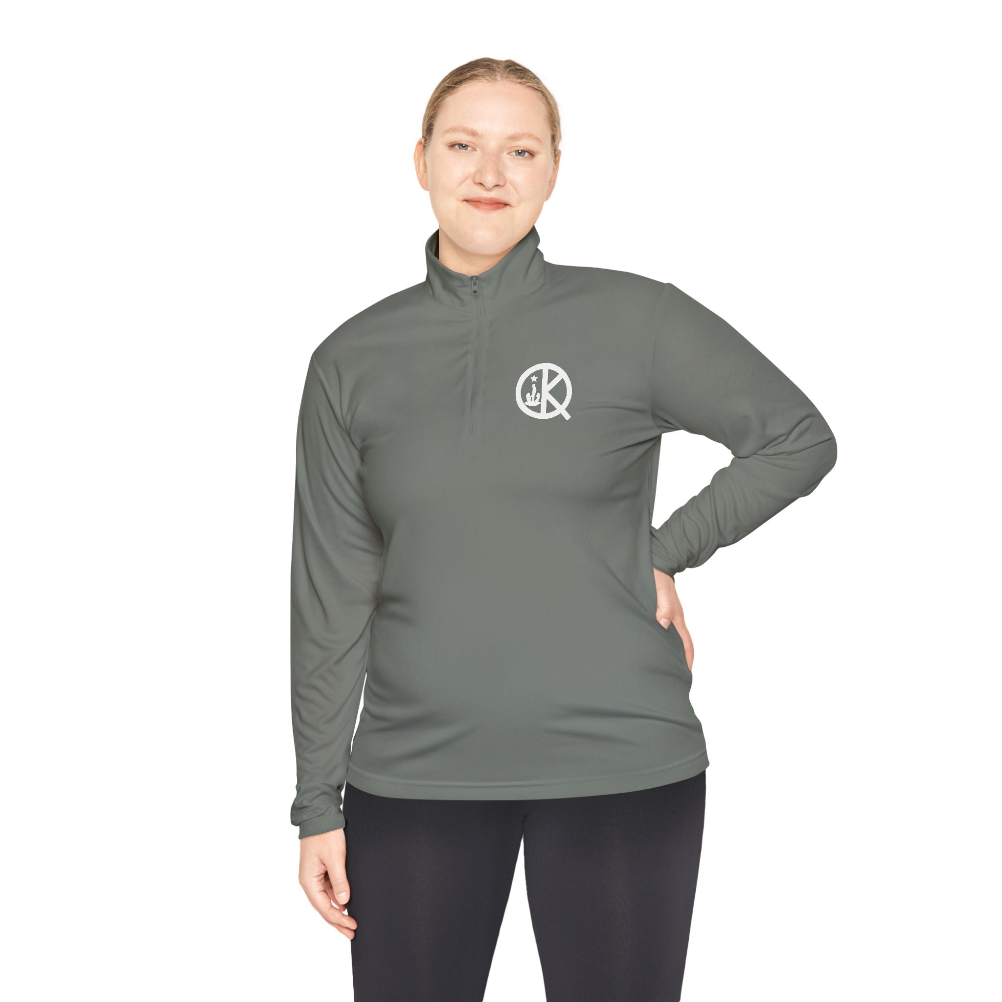 Quincy Kid- Quarter Zip White Logo