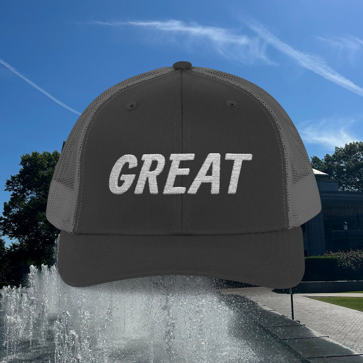 "Great" Hill Snapback Trucker Cap
