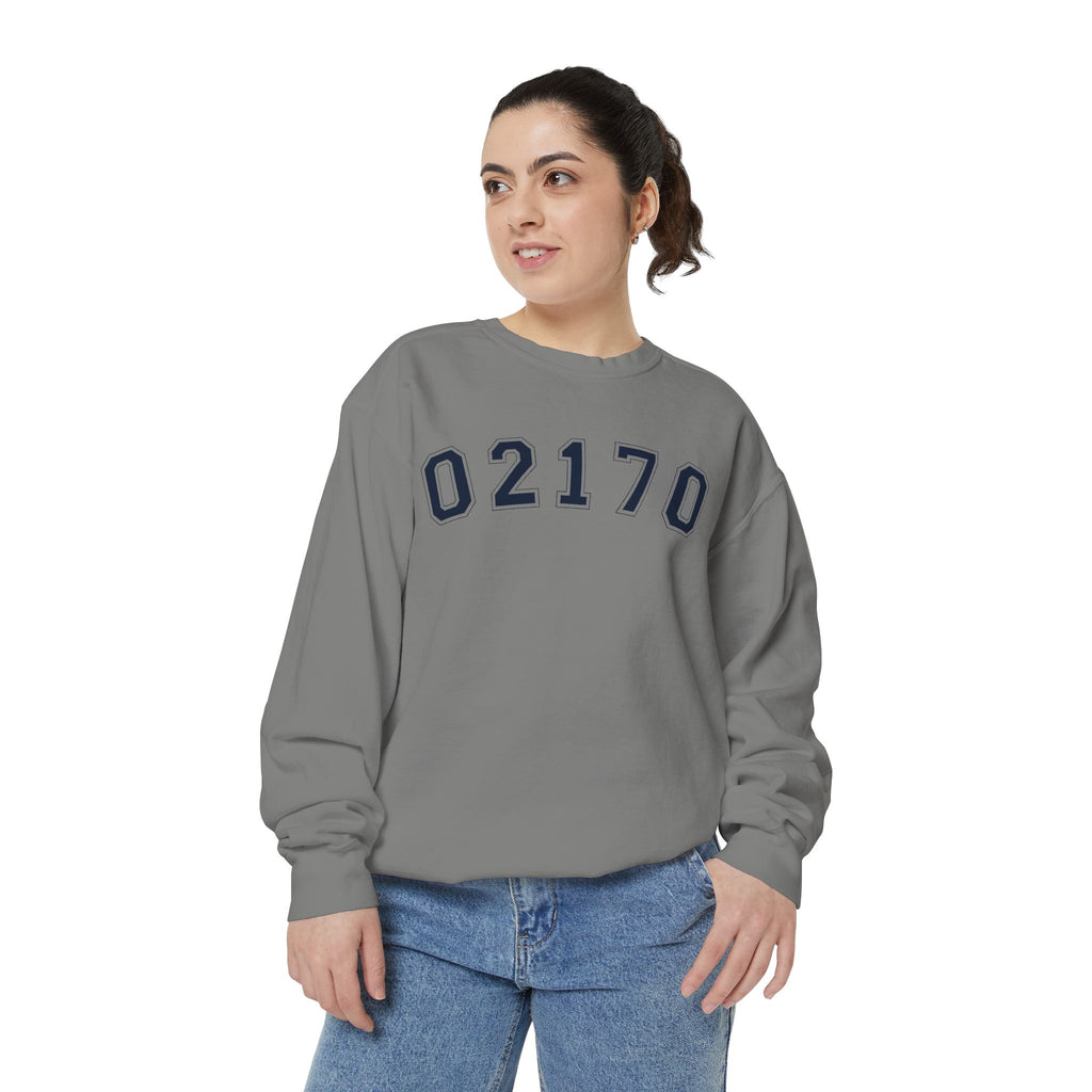 02170- Quincy Zip Code Sweatshirt Navy Text