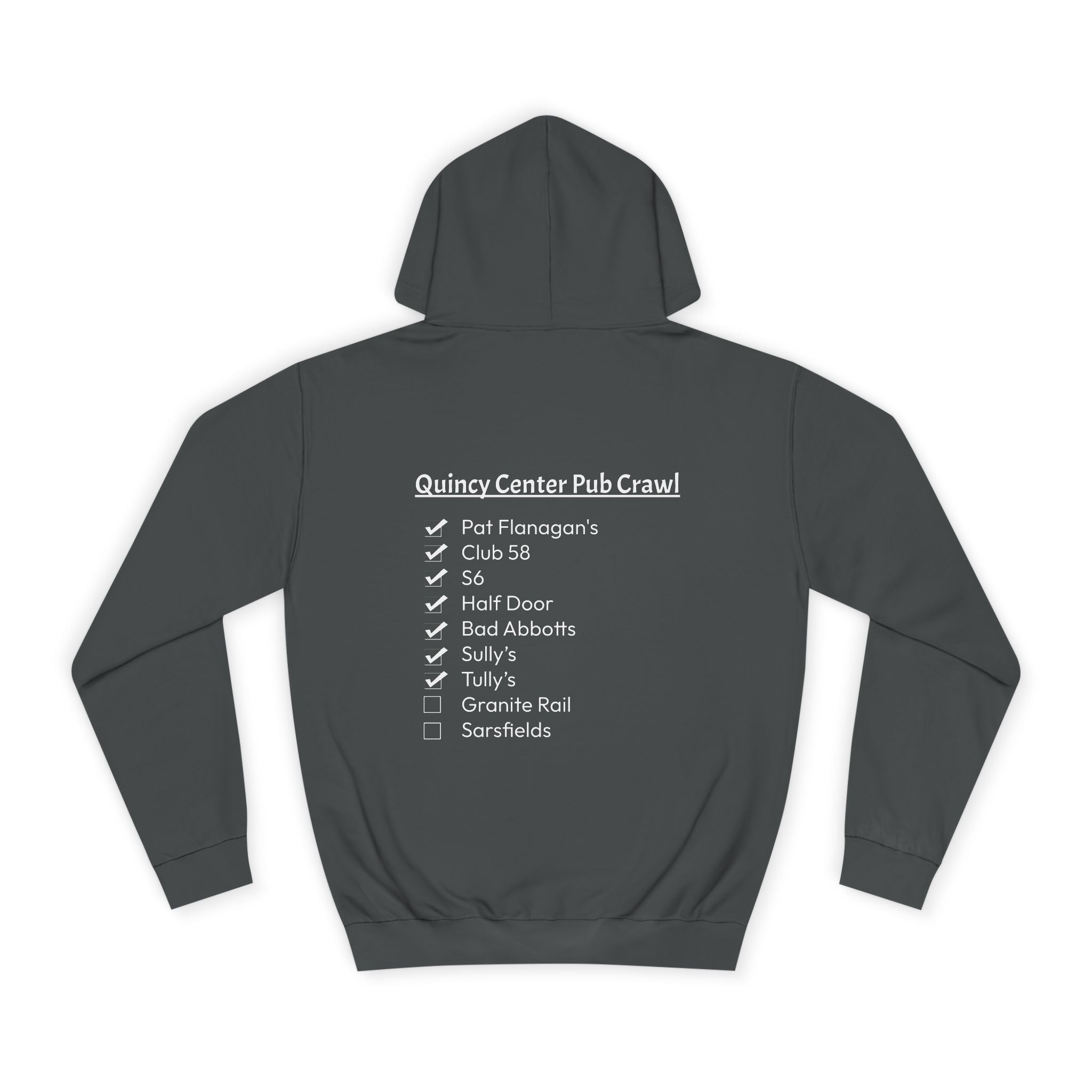 Quincy Center Pub Crawl Throwback Hoodie