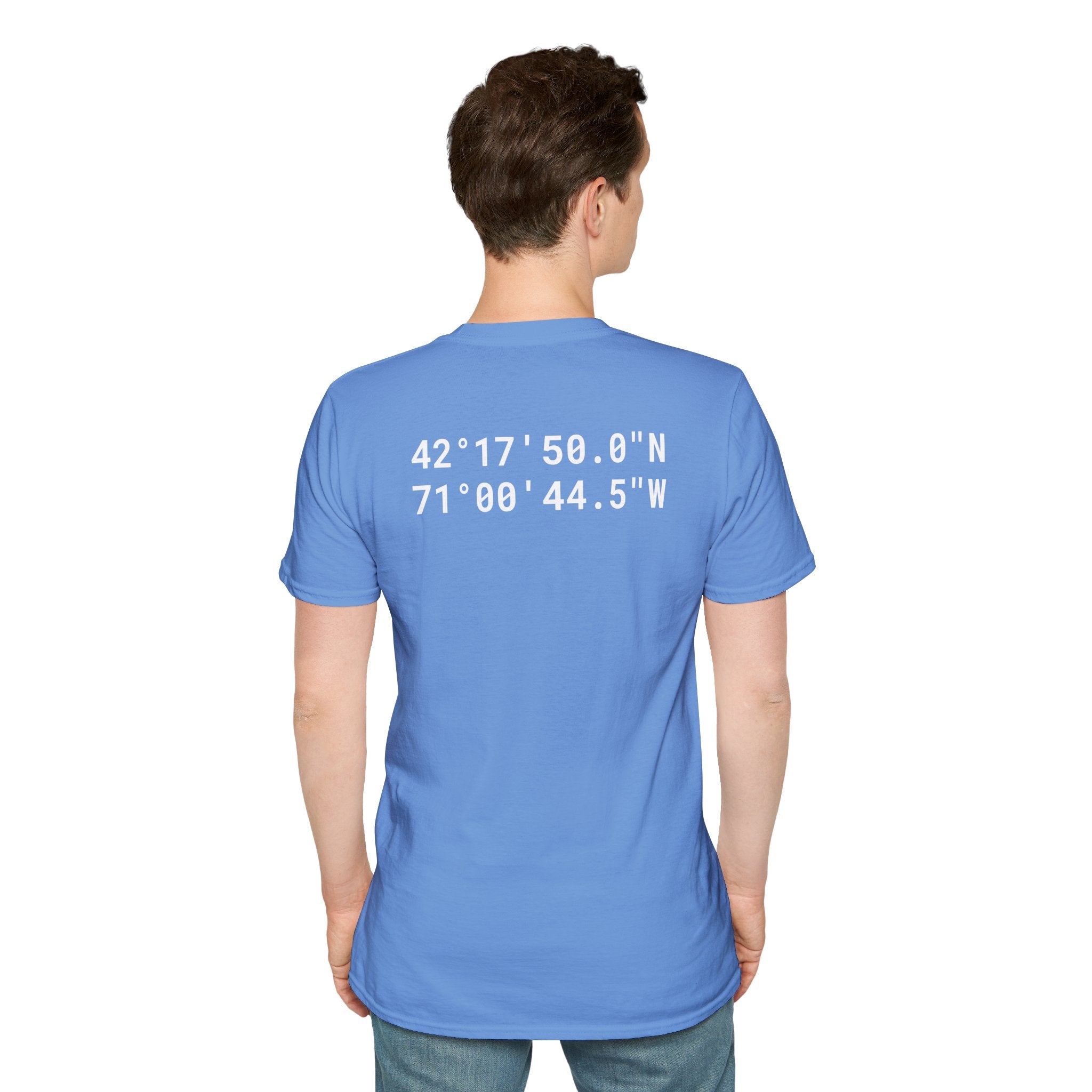 Squantum Latitude and Longitude White Text