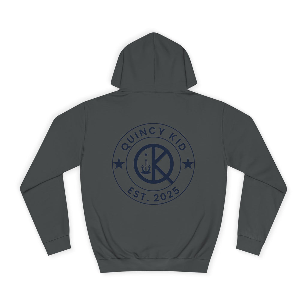 Quincy Kid Hoodie with Emblem- Navy