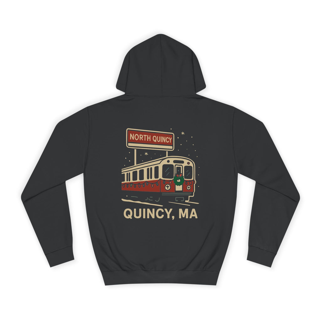 North Quincy Red Line Holiday Hoodie- Red Logo