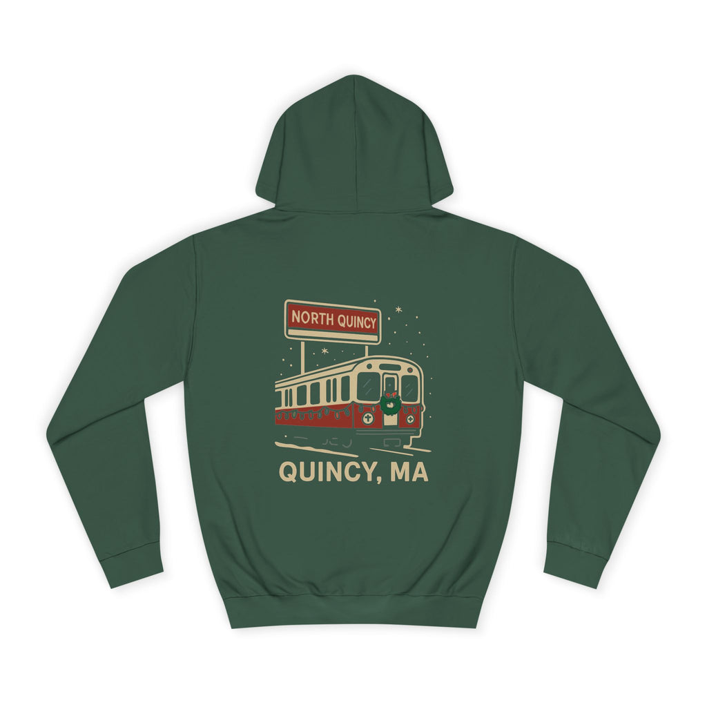 North Quincy Red Line Holiday Hoodie- White Logo