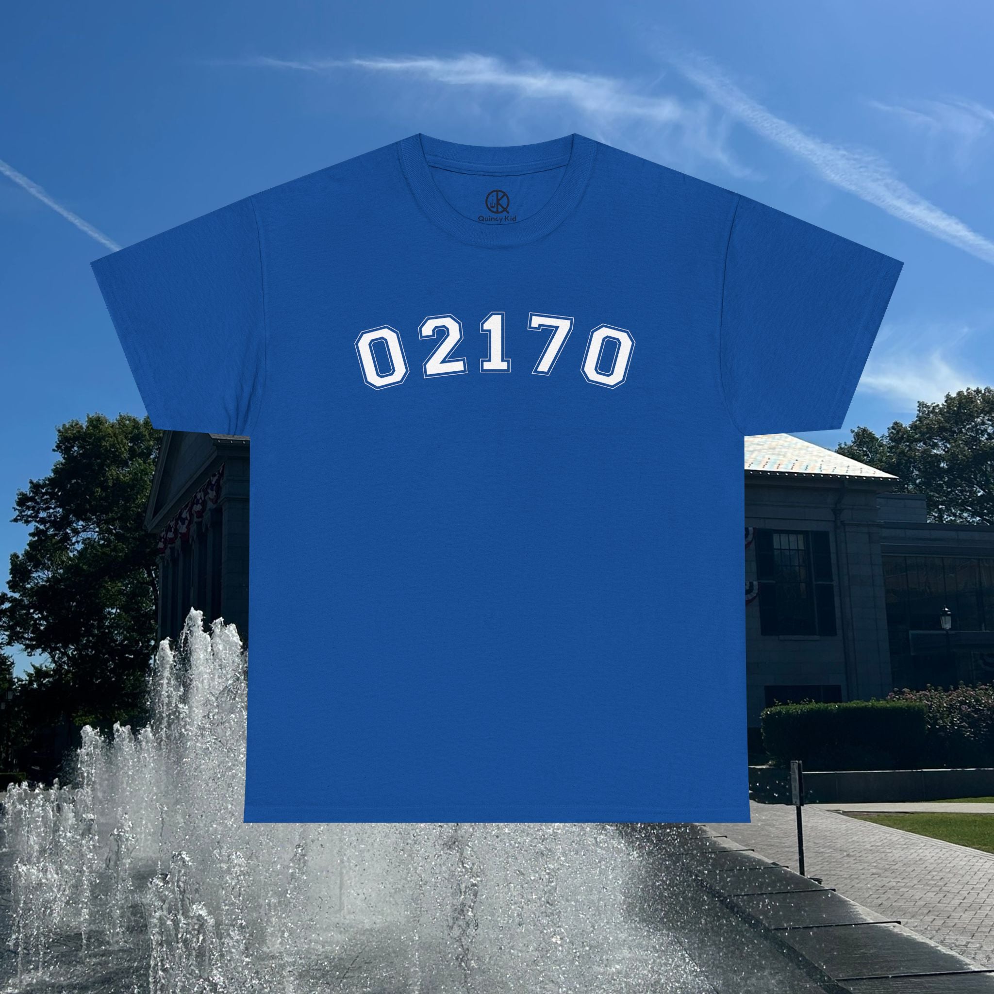 02170- Quincy Zip Code T-shirt White Text