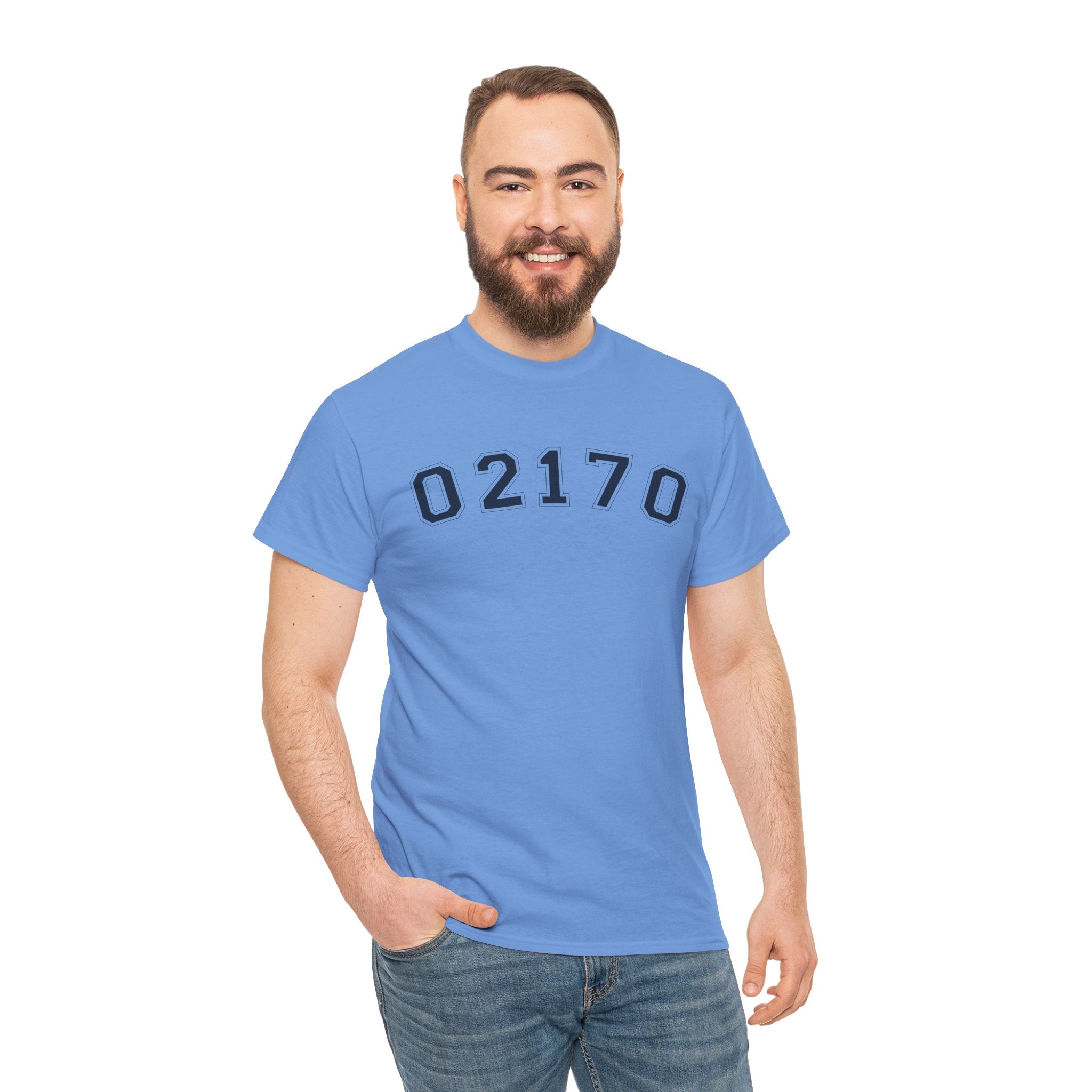 02170- Quincy Zip Code T-shirt Navy Text