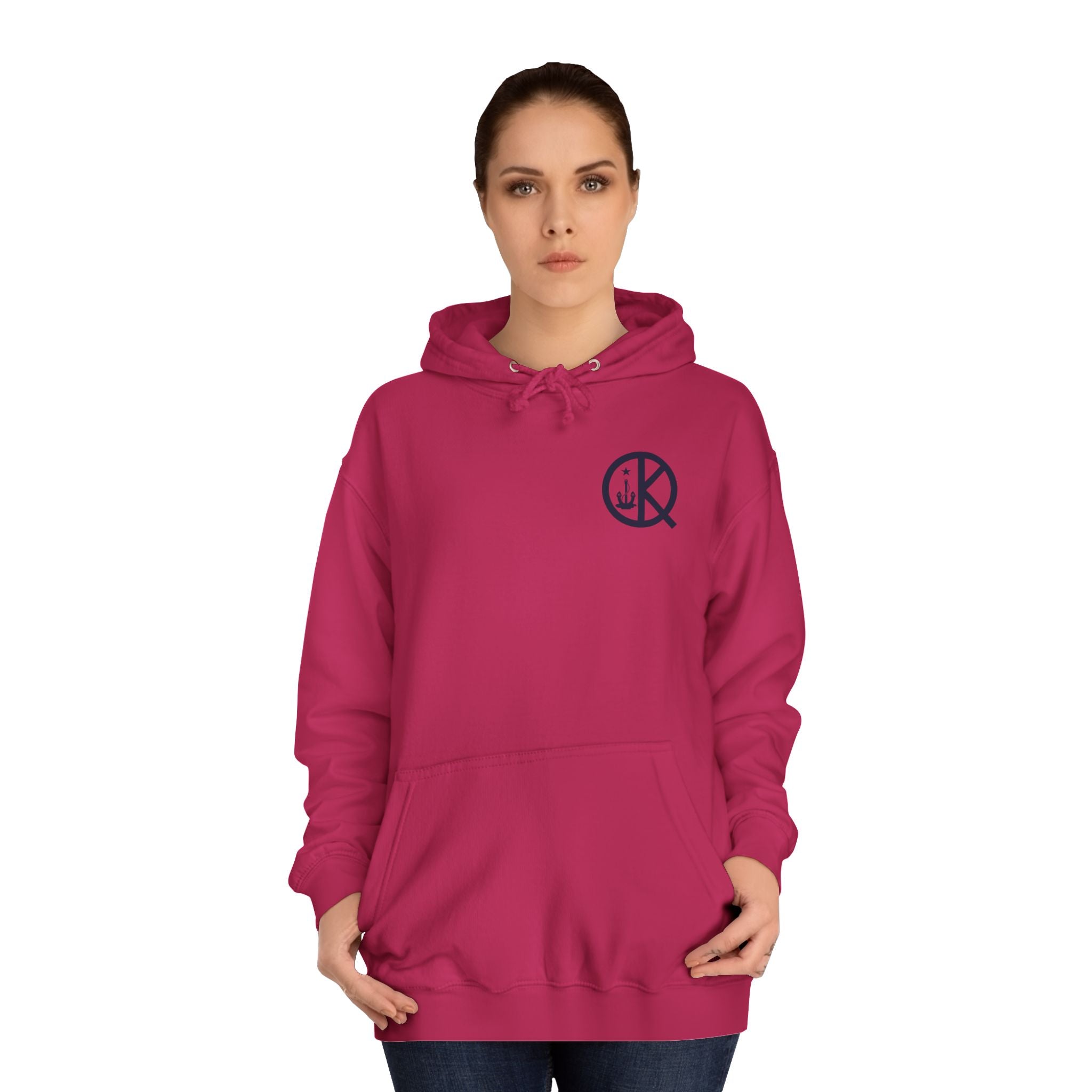 Quincy Kid Hoodie with Emblem- Navy