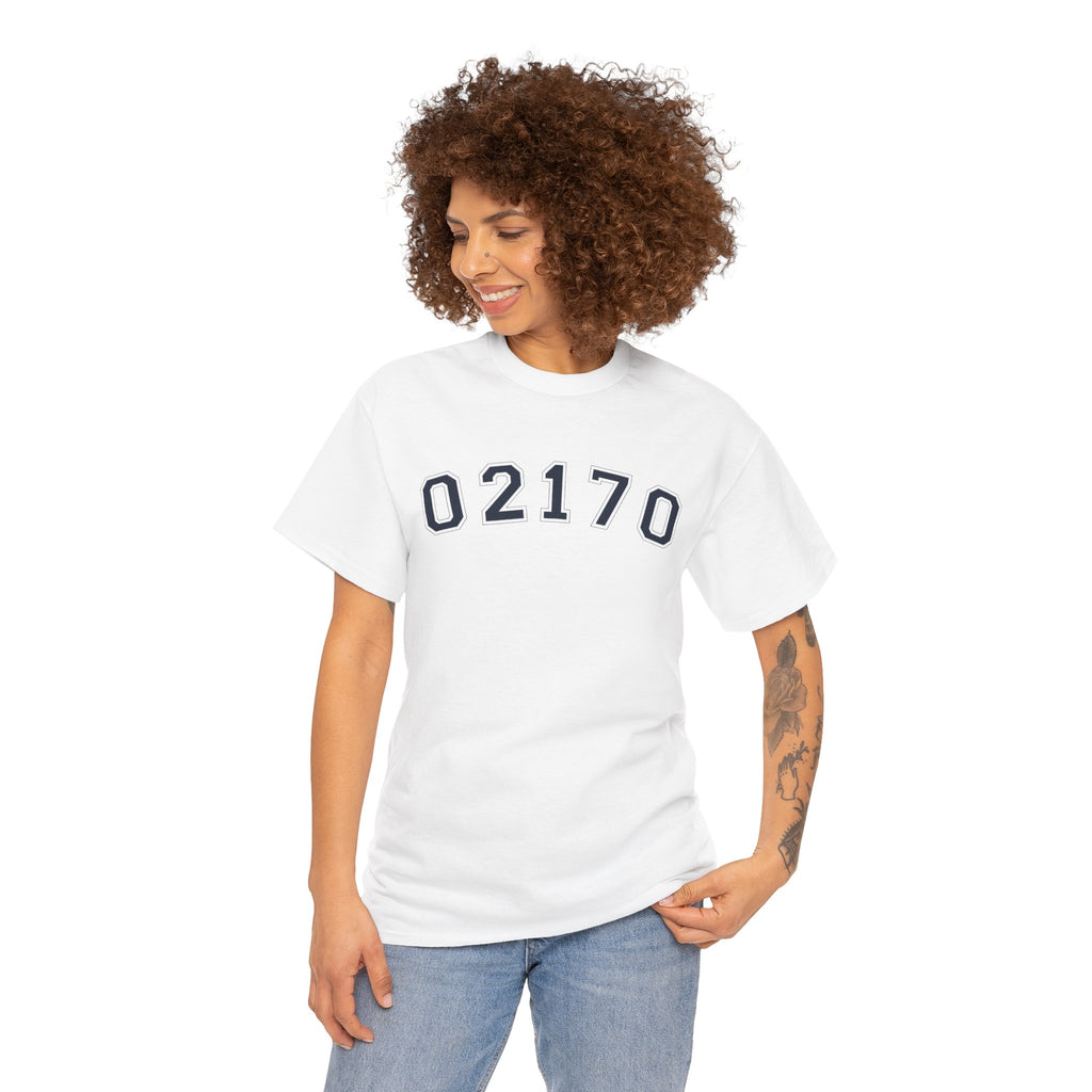 02170- Quincy Zip Code T-shirt Navy Text