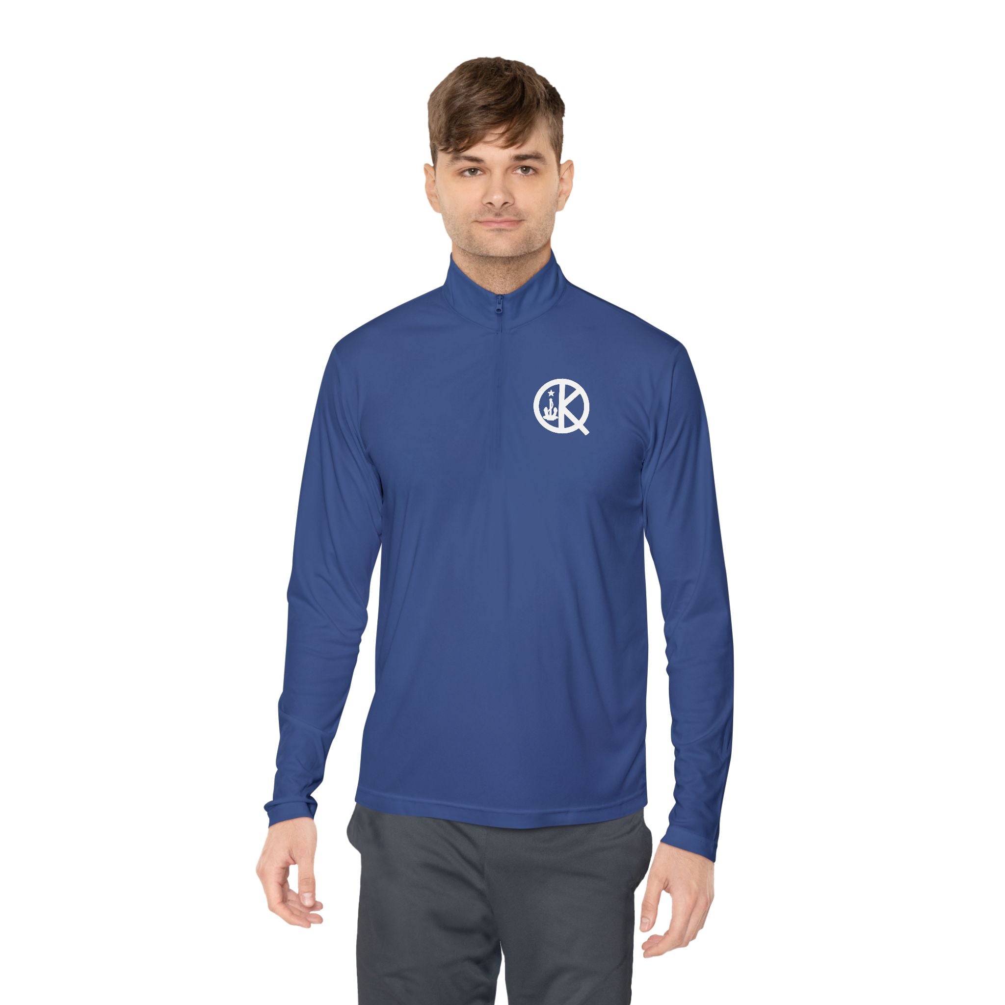 Quincy Kid- Quarter Zip White Logo