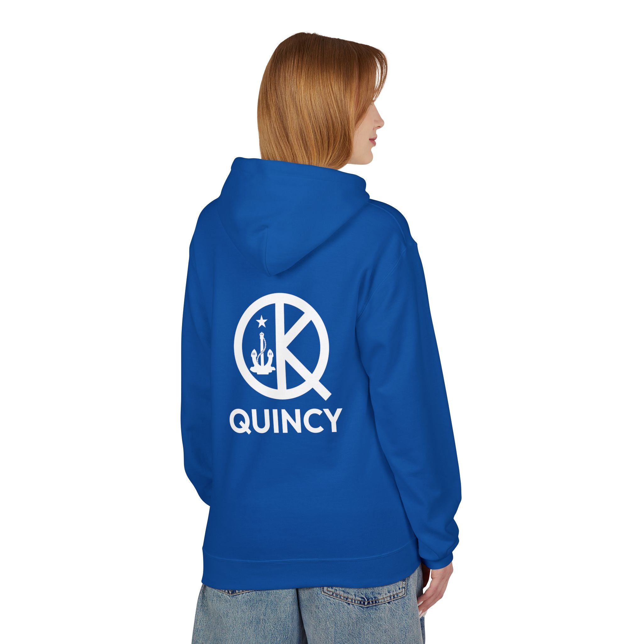 Quincy- Blue and White Hoodie Softstyle Hoodie