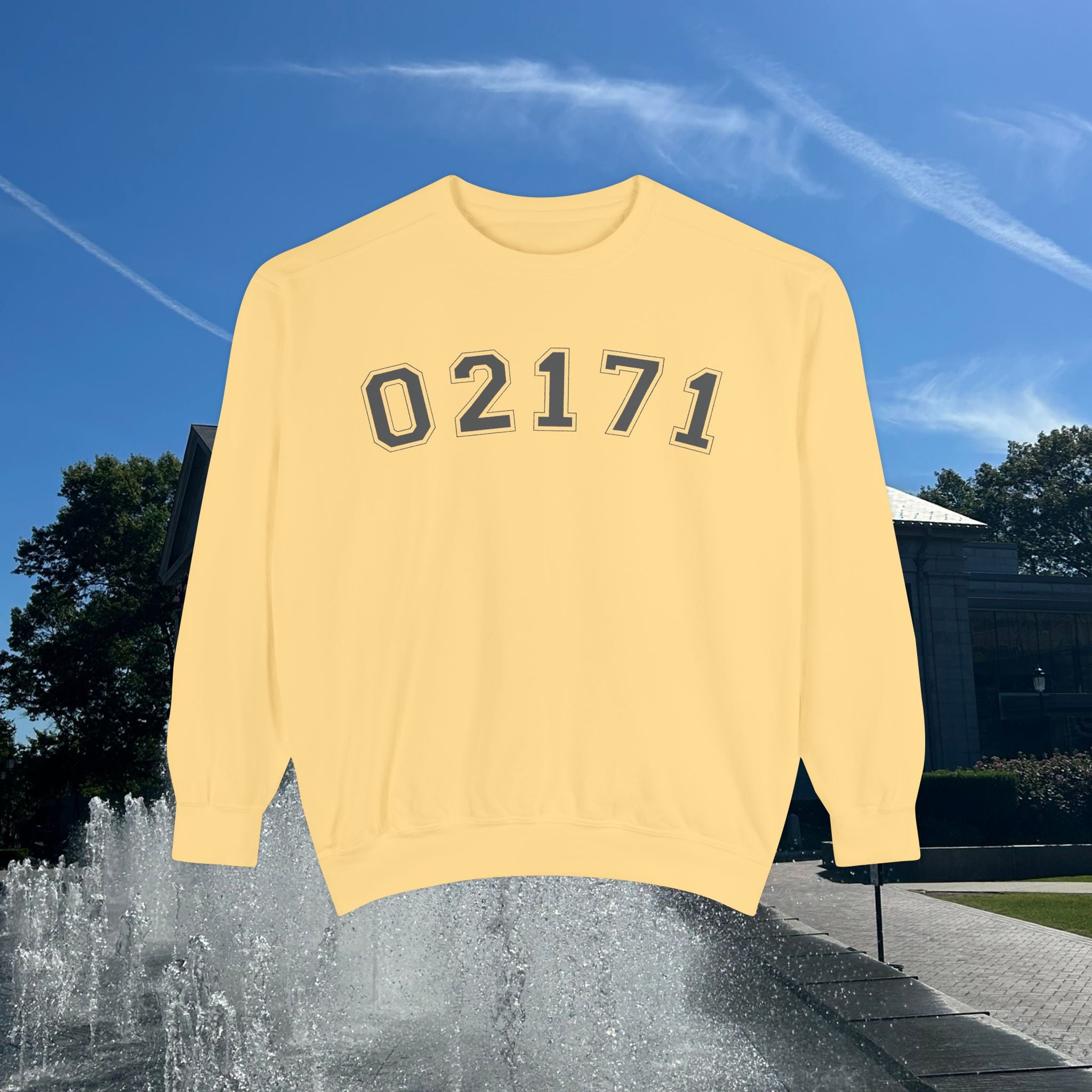 02171- Quincy Zip Code Sweatshirt Grey Text