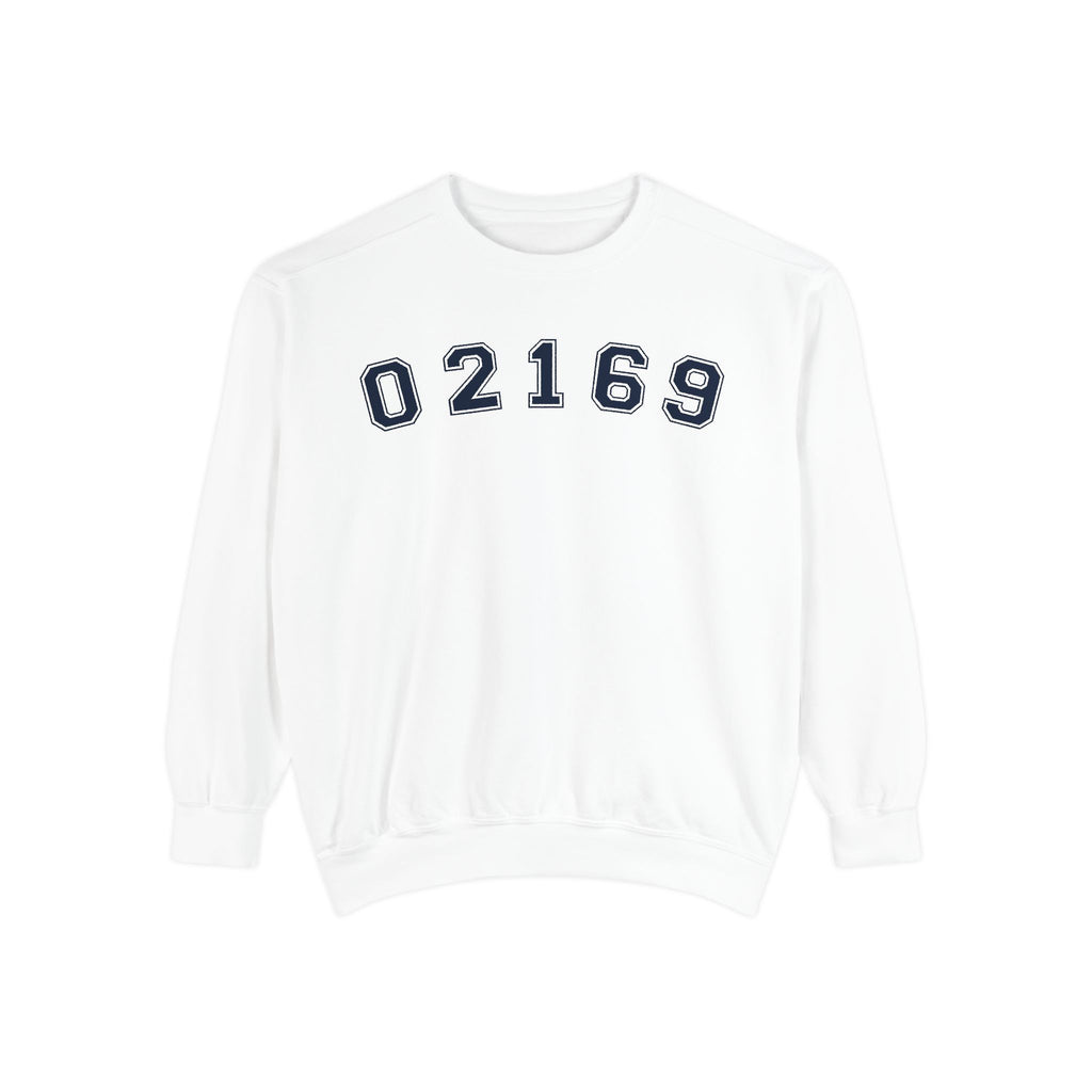02169- Quincy Zip Code Sweatshirt Navy Text