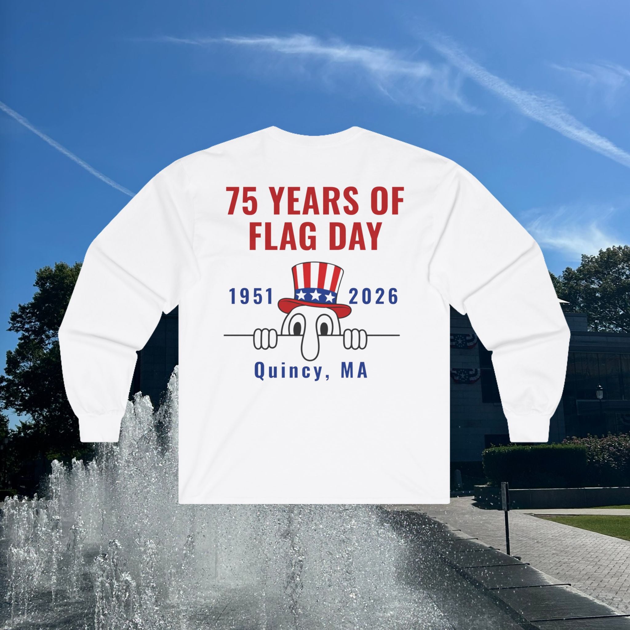 Kilroy Was Here Flag Day 75 Years of Flag Day Long Sleeve Tee
