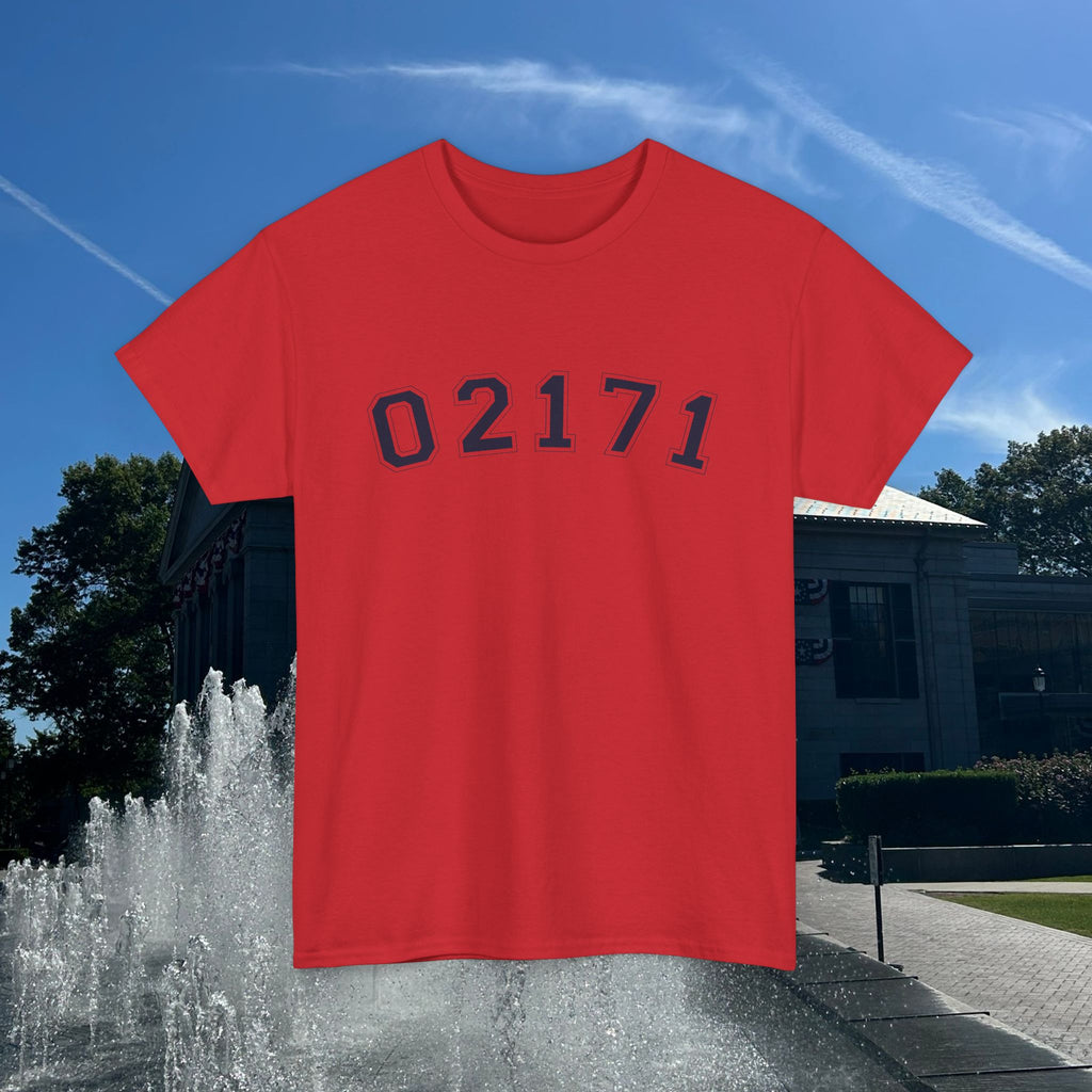 02171- Quincy Zip Code T-shirt Navy Text