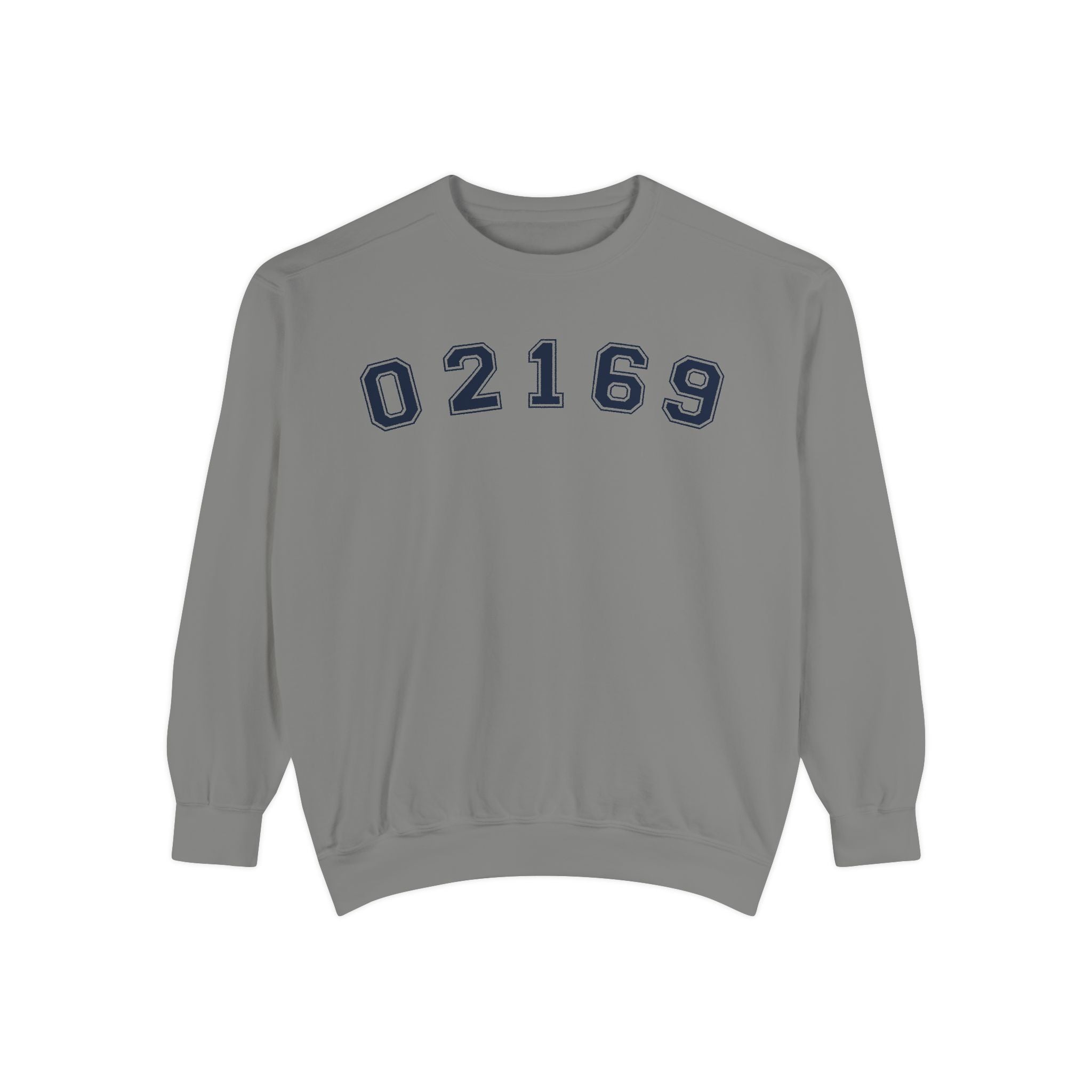 02169- Quincy Zip Code Sweatshirt Navy Text