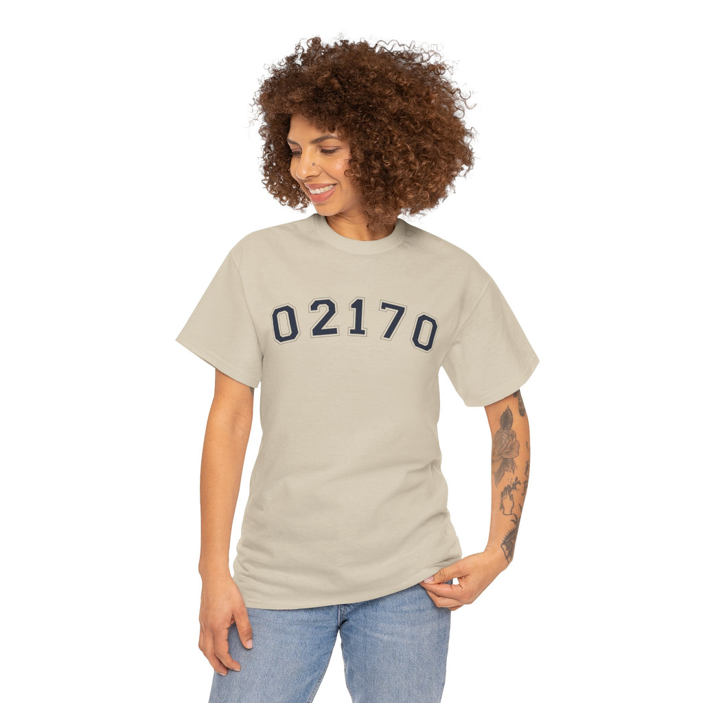 02170- Quincy Zip Code T-shirt Navy Text