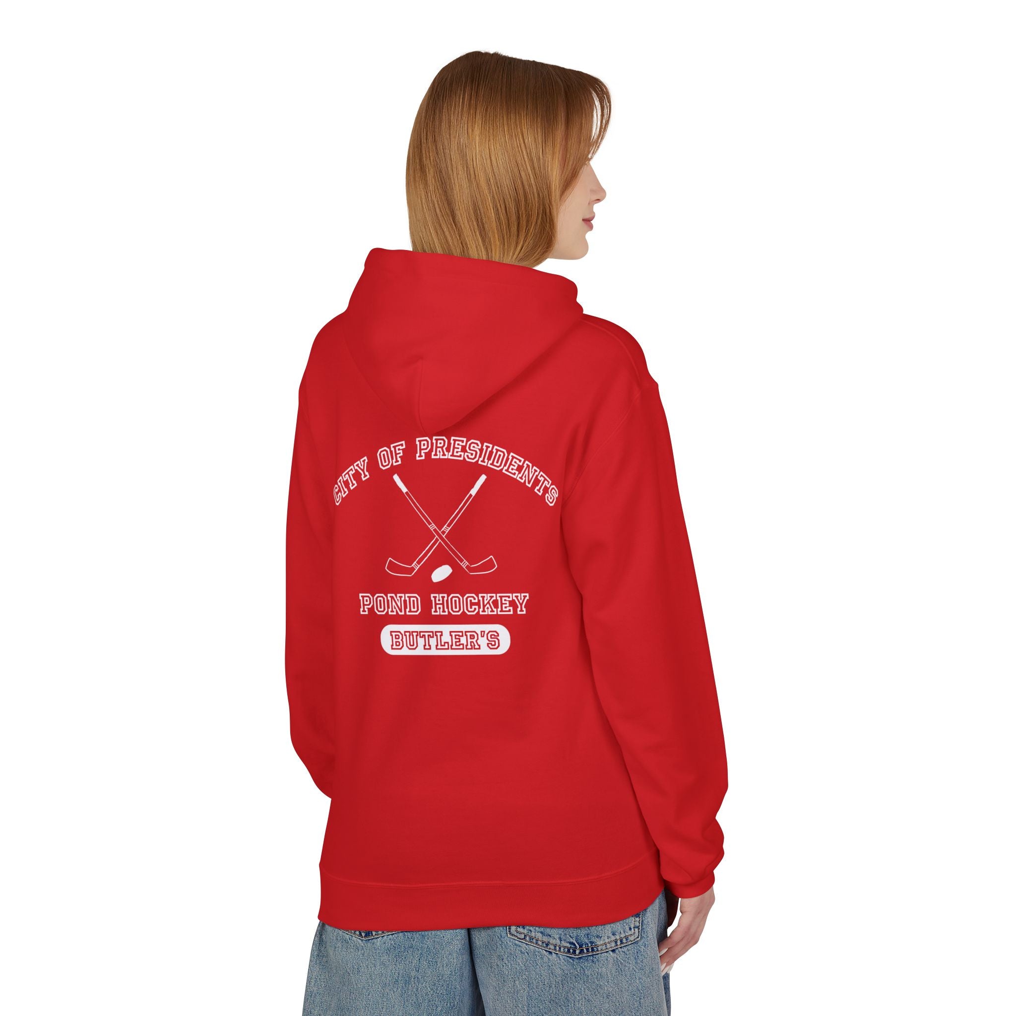 Butler's Pond Hockey Softstyle Hoodie White Text