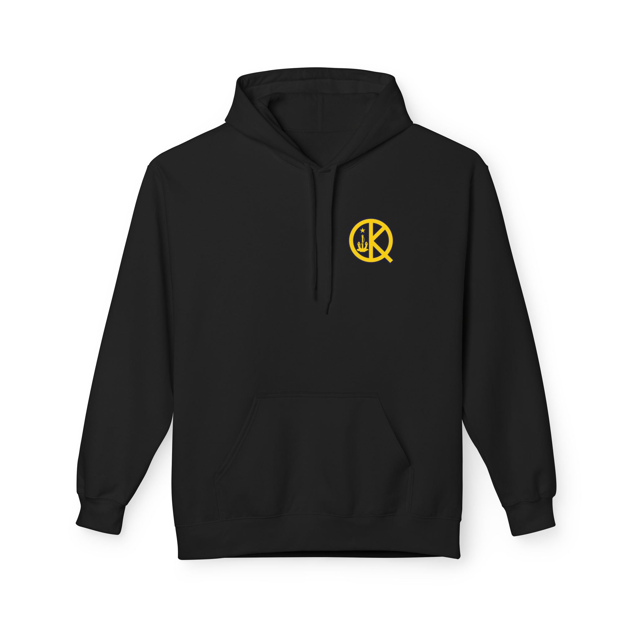 Quincy Kid Nautical Flags Softstyle Hoodie- Yellow Logo