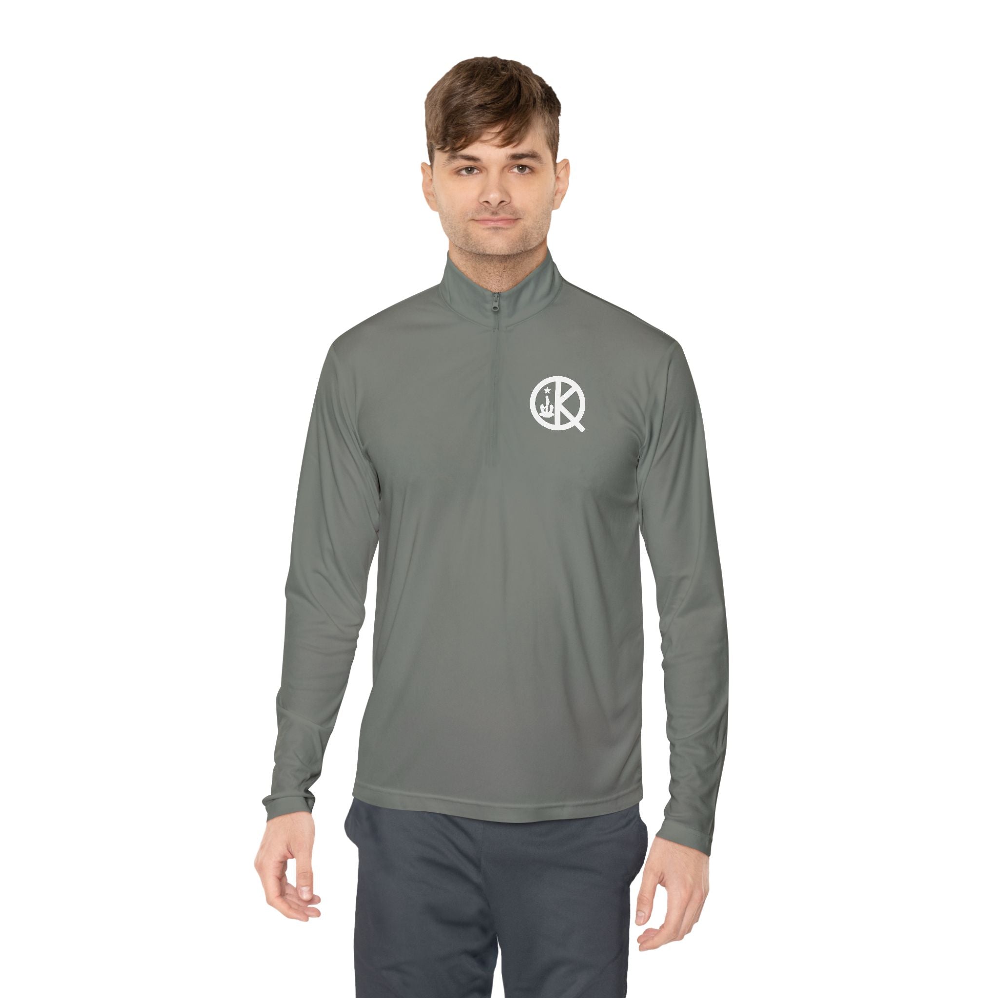 Quincy Kid- Quarter Zip White Logo