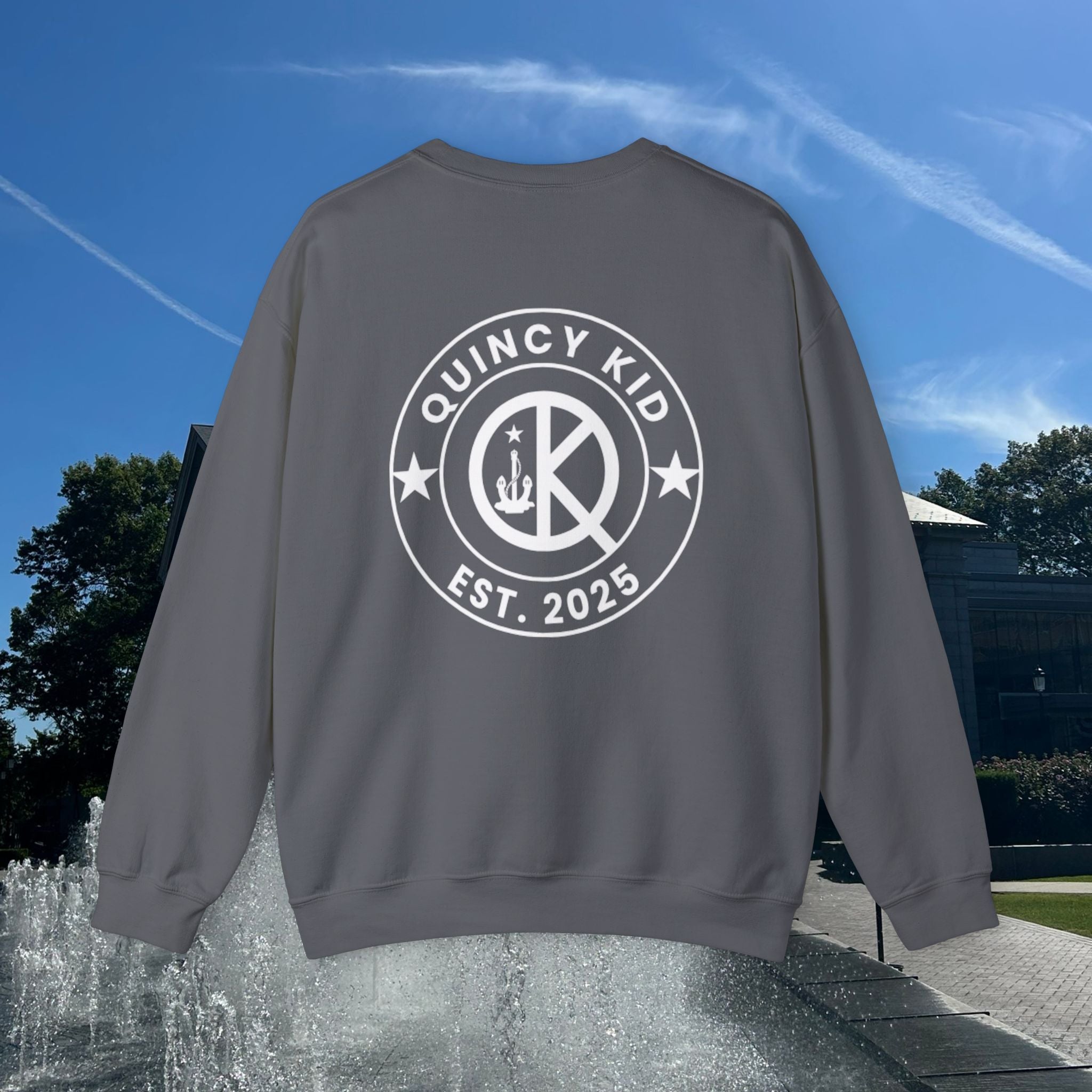 Quincy Kid Crewneck Sweatshirt With White Emblem