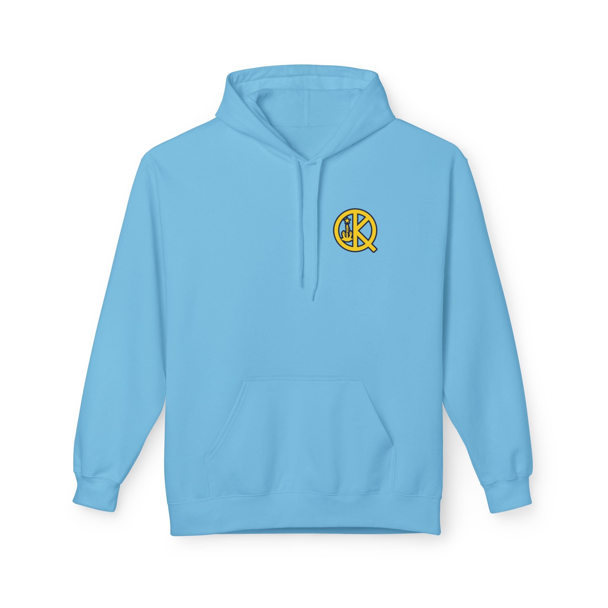 Quincy Kid Nautical Flags Softstyle Hoodie- Yellow Logo