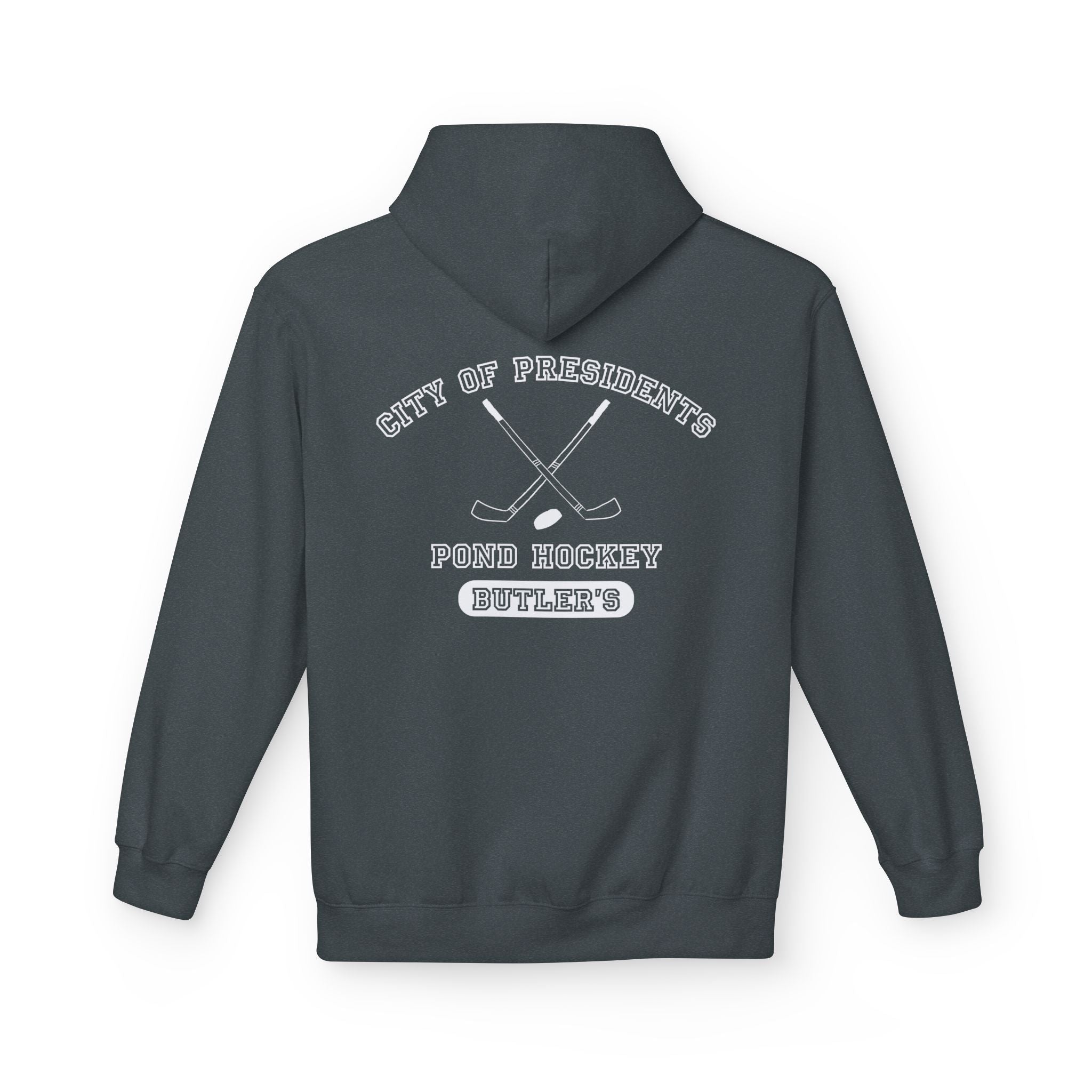 Butler's Pond Hockey Softstyle Hoodie White Text