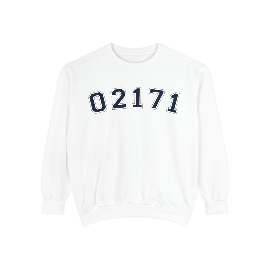 02171- Quincy Zip Code Sweatshirt Navy Text