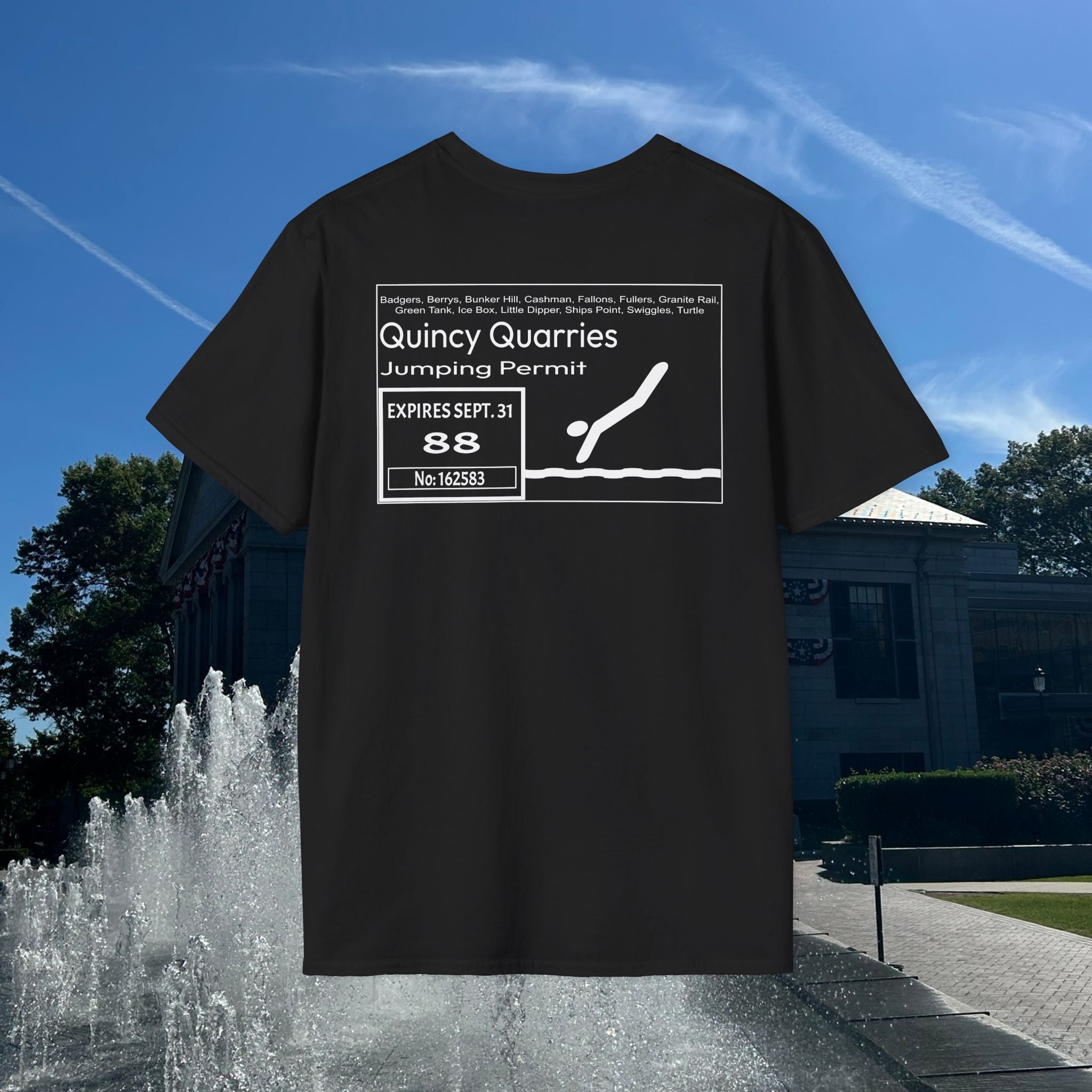 Quincy Quarries Permit T-shirt- Back