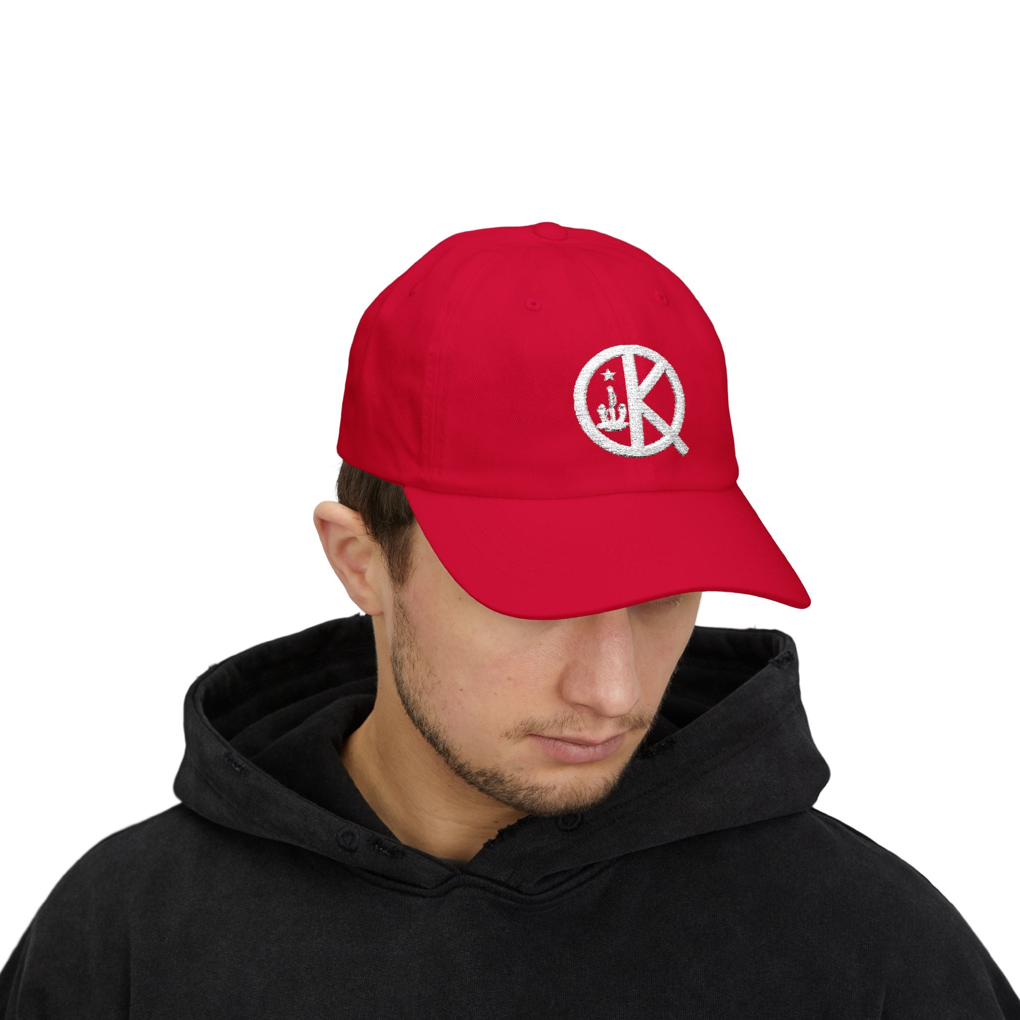 Quincy QK Classic Dad Cap — White Logo Baseball Hat