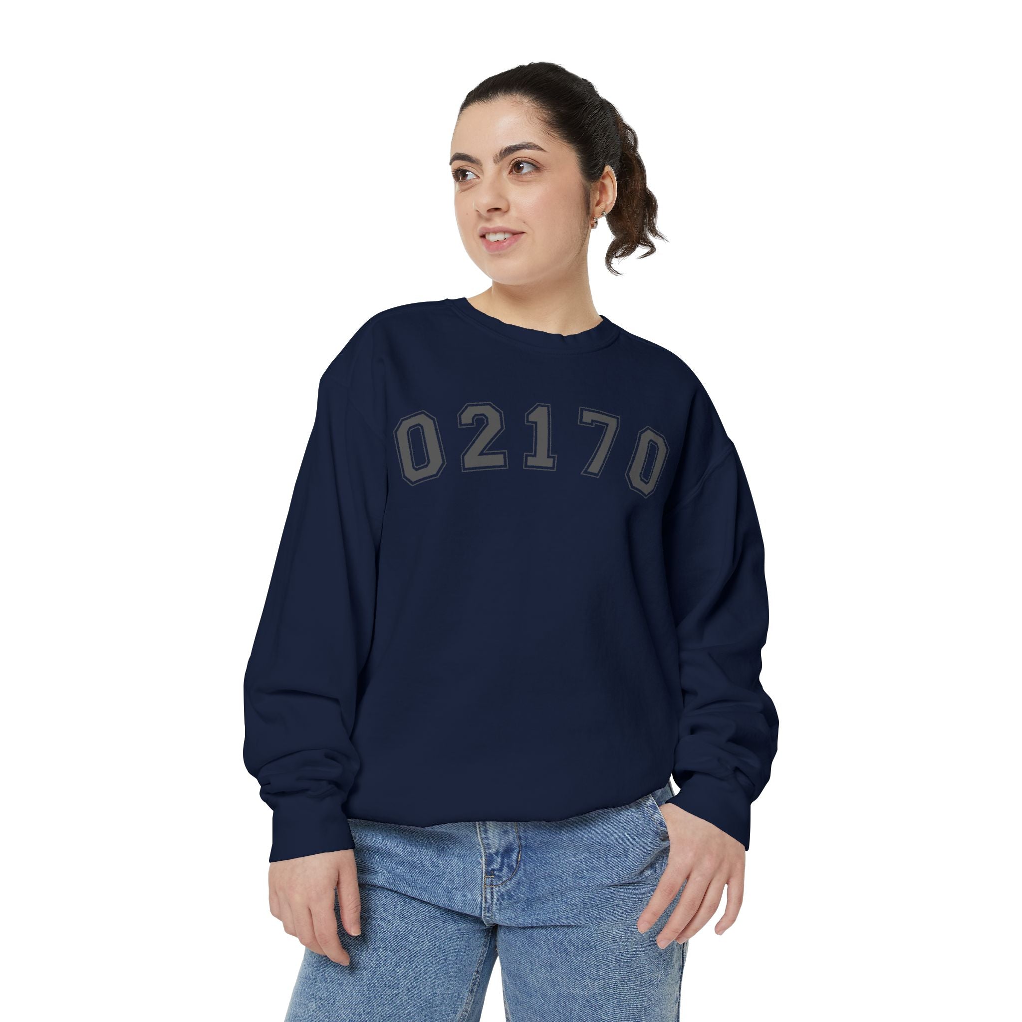 02170- Quincy Zip Code Sweatshirt Grey Text
