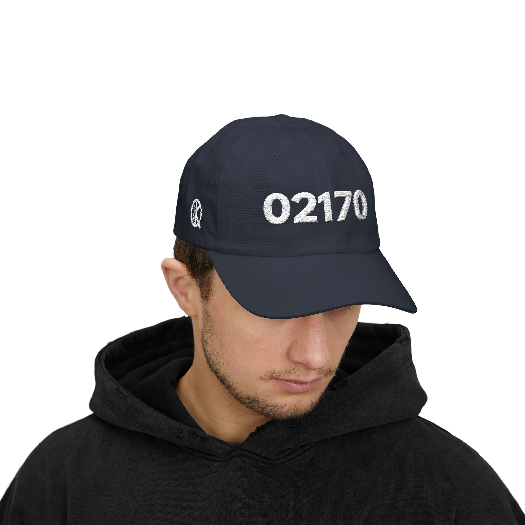 02170 Classic Dad Cap — White Logo Baseball Hat