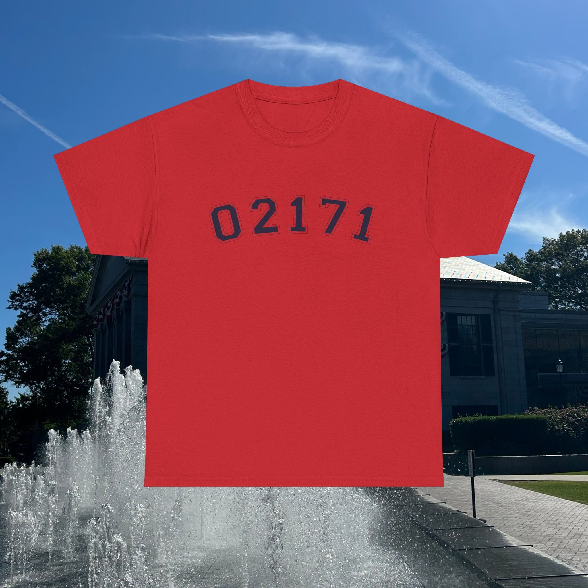02171- Quincy Zip Code T-shirt Navy Text