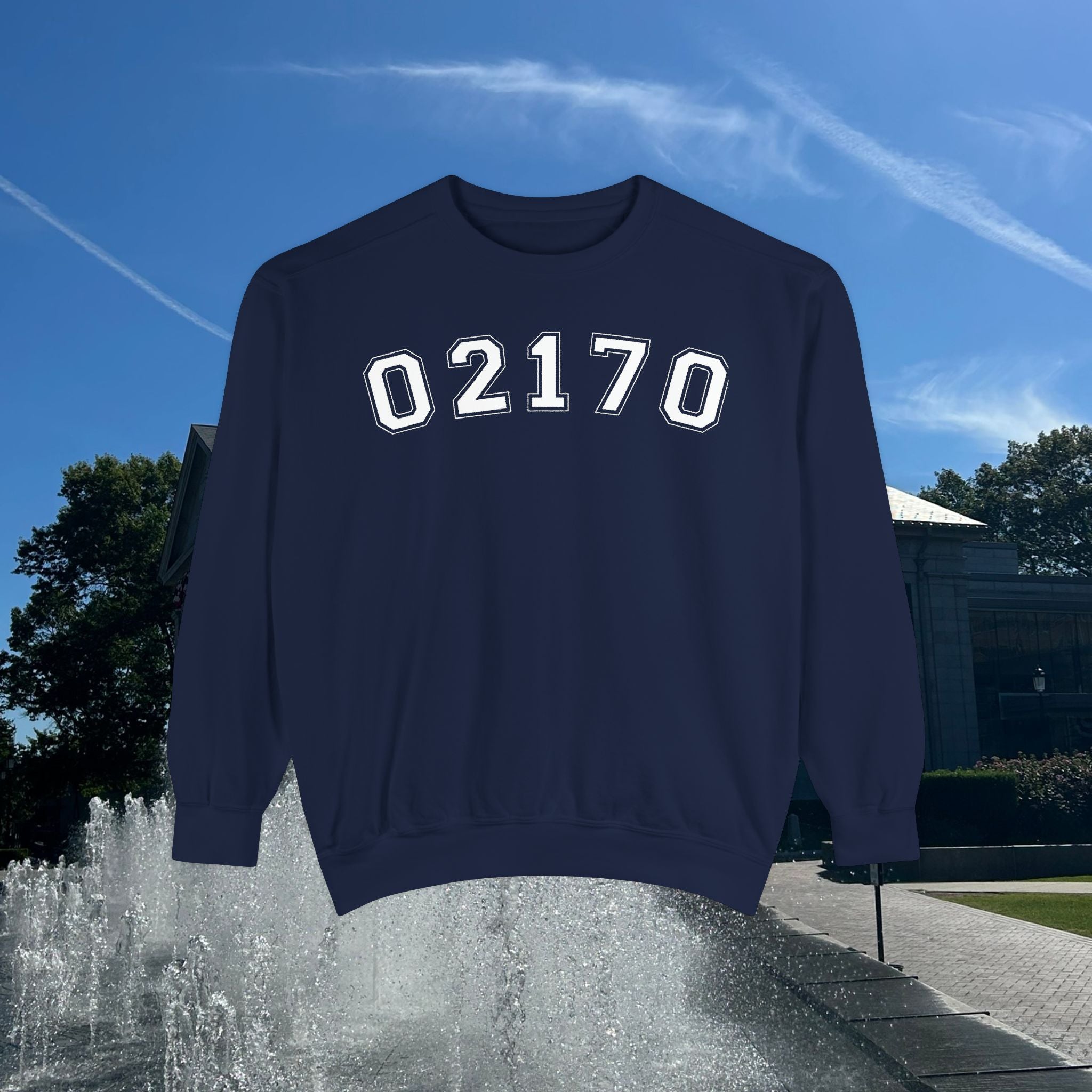02170- Quincy Zip Code Sweatshirt White Text