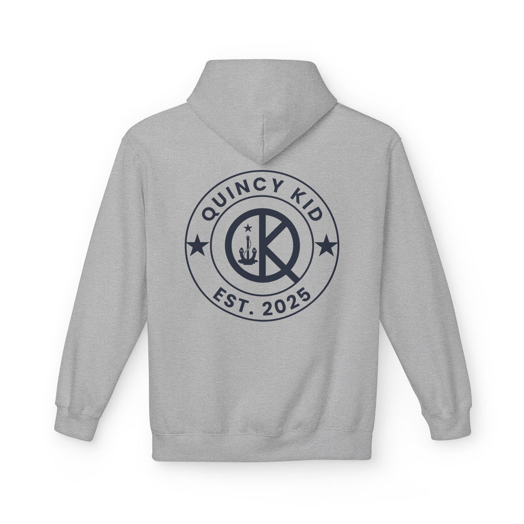 Quincy Kid Softstyle Hoodie with Emblem- Navy