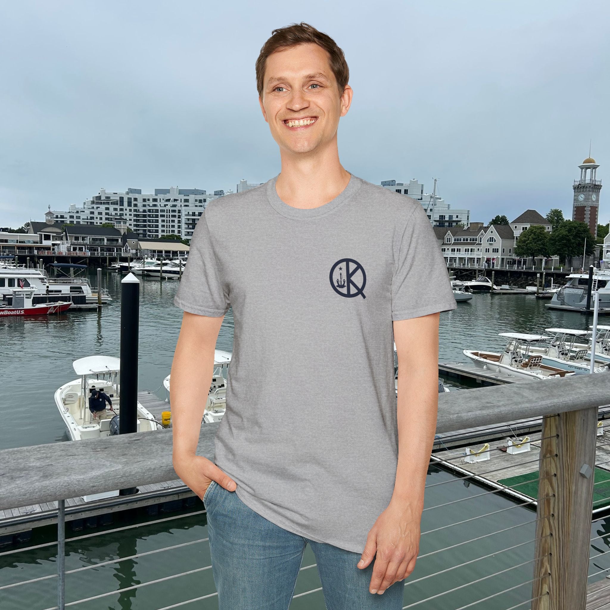 Quincy Kid Emblem T-Shirt- Navy
