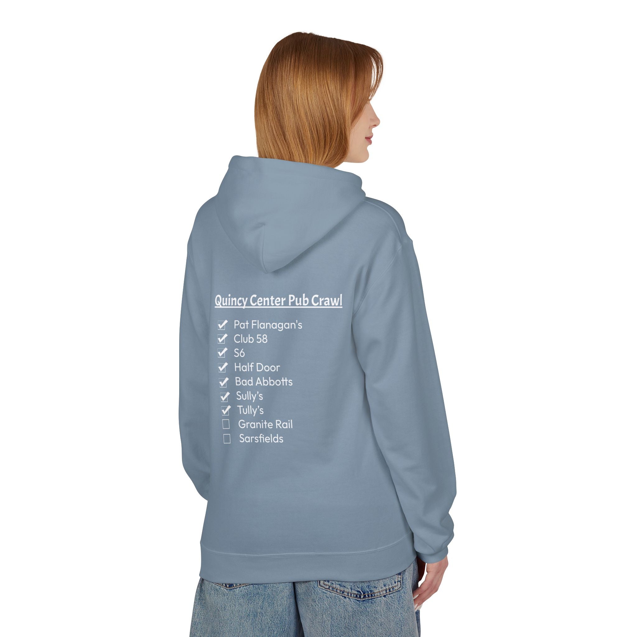 Quincy Center Pub Crawl Throwback Hoodie