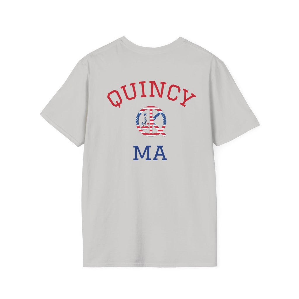 Quincy MA- Back Red, White and Blue Text