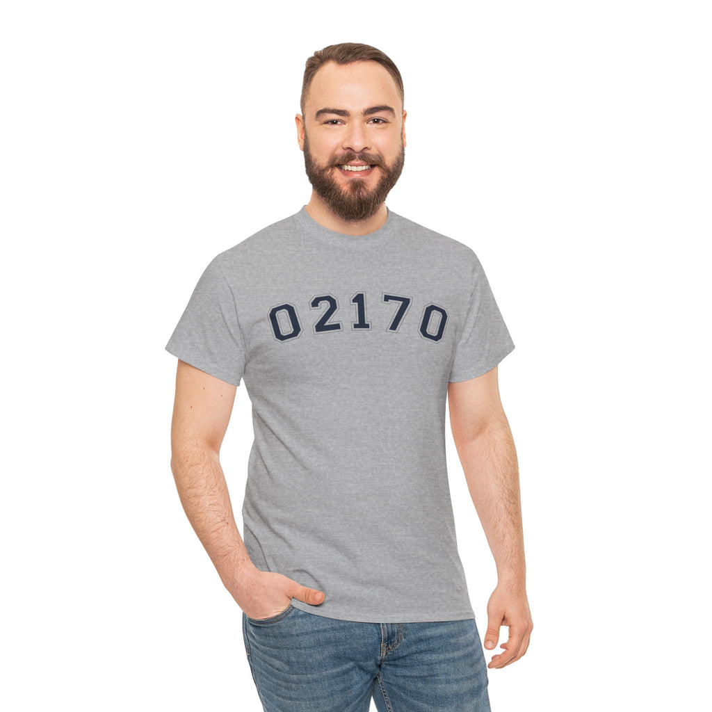 02170- Quincy Zip Code T-shirt Navy Text