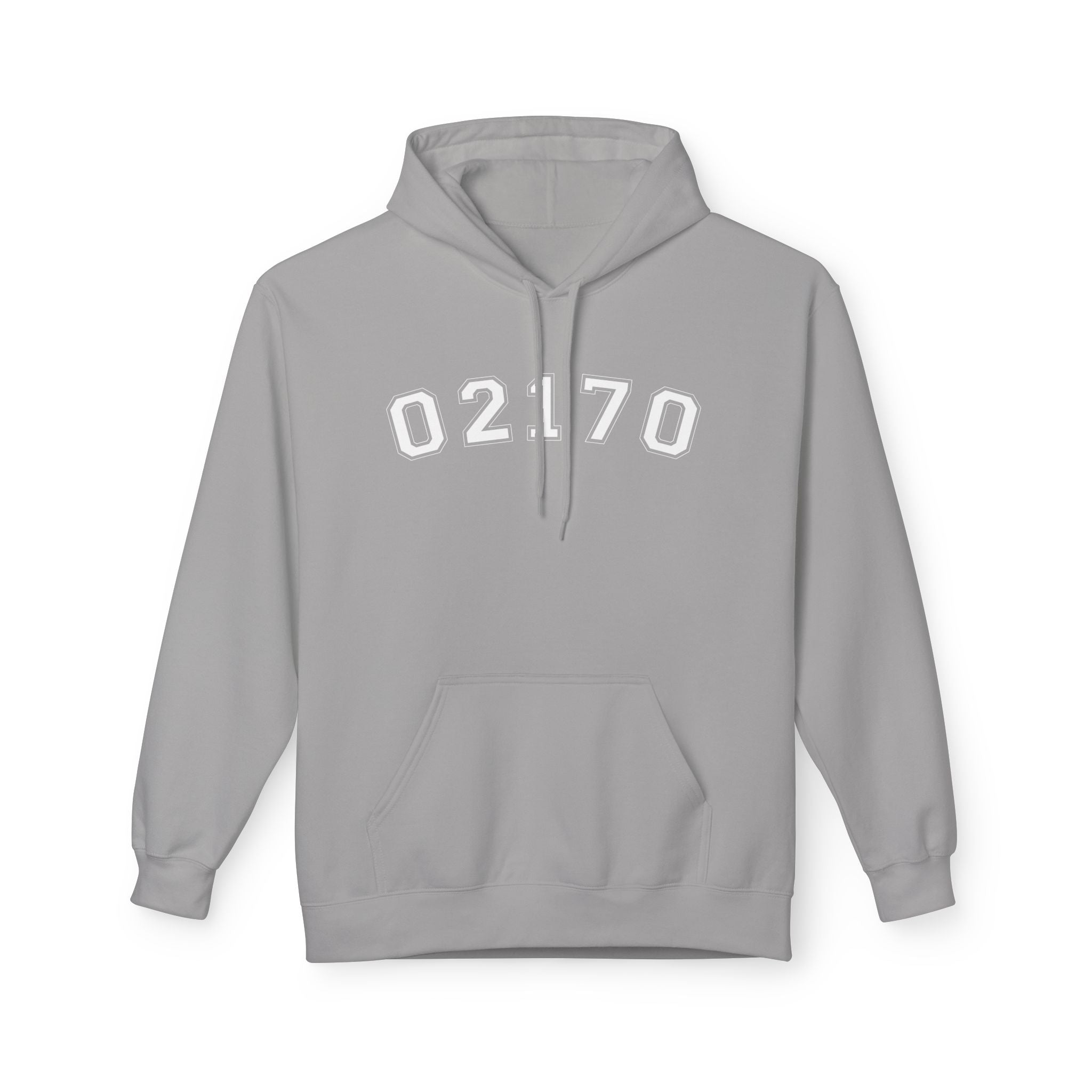 02170- Quincy Zip Code Softstyle Hoodie White Text