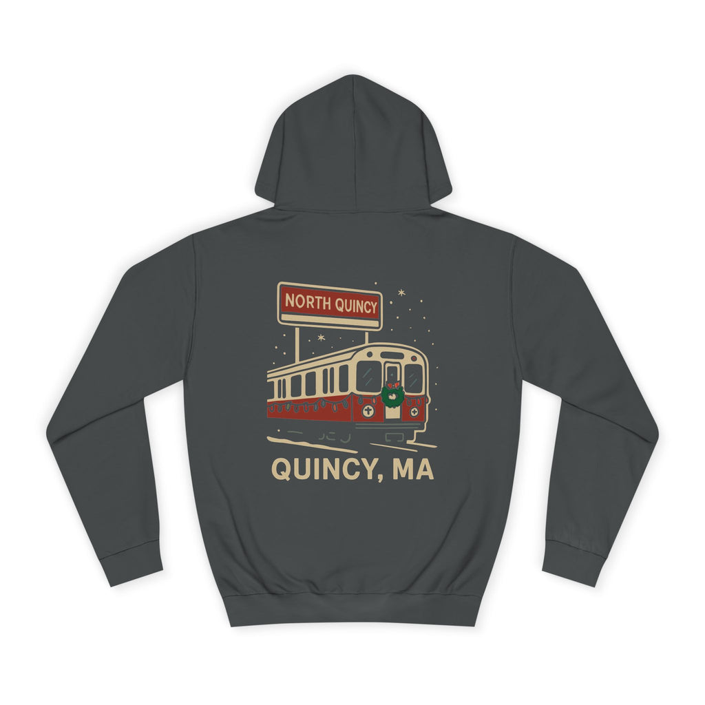 North Quincy Red Line Holiday Hoodie- Red Logo