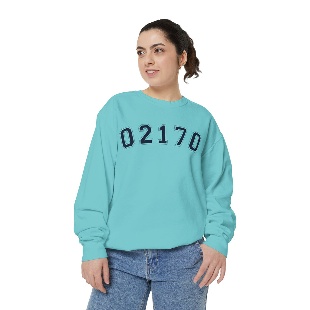 02170- Quincy Zip Code Sweatshirt Navy Text