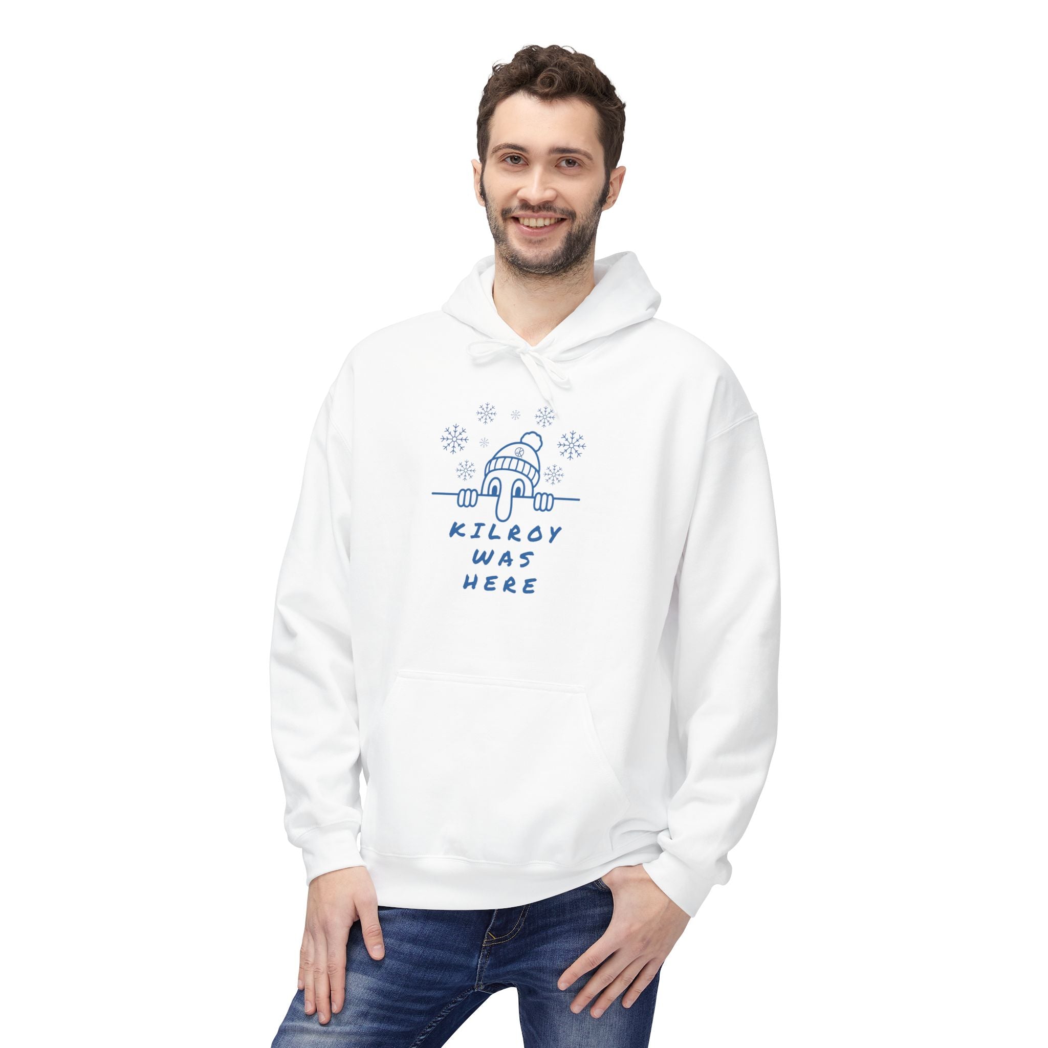 Kilroy Was Here Winter Blue Softstyle Hoodie- Front
