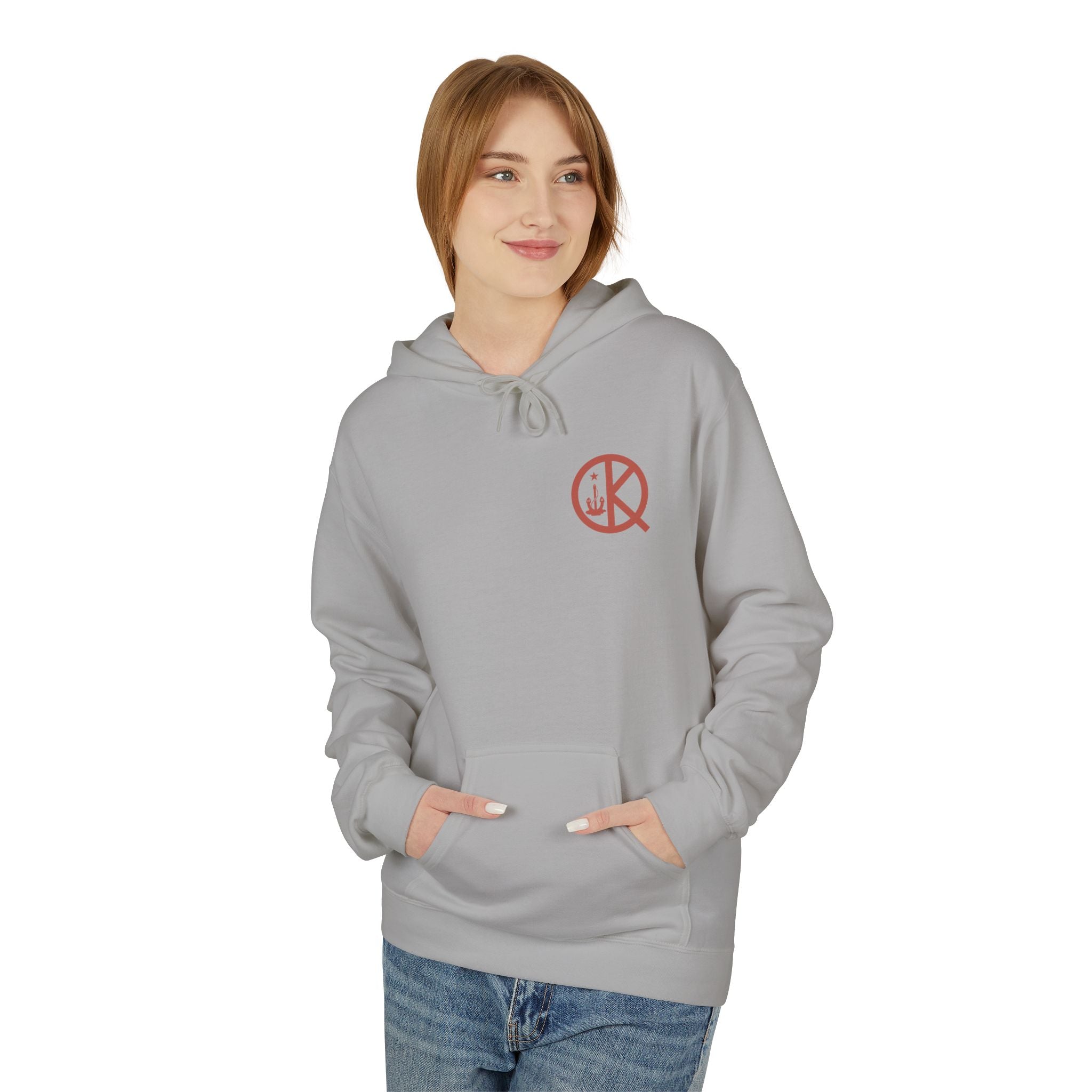 Quincy Distance Sign Softstyle Hoodie- Maroon Logo