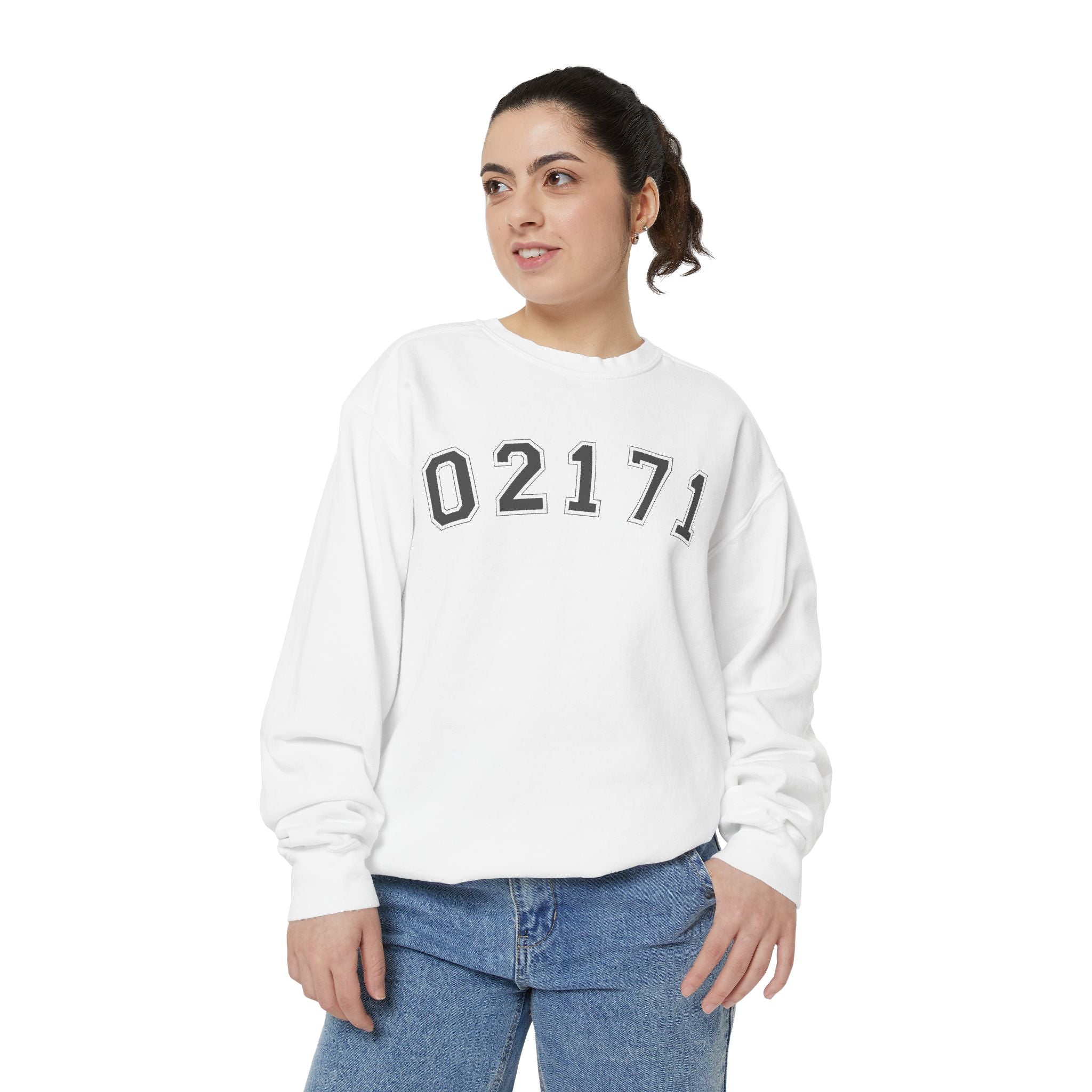 02171- Quincy Zip Code Sweatshirt Grey Text