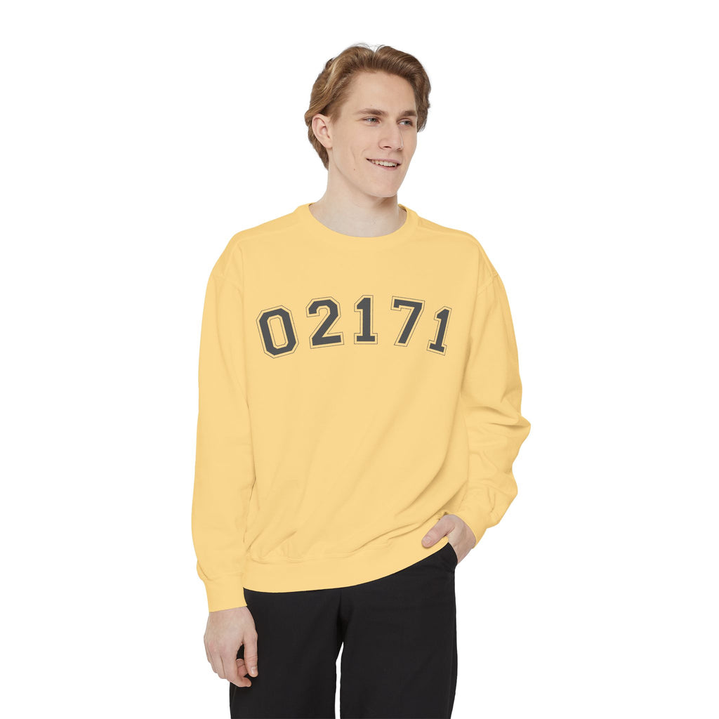 02171- Quincy Zip Code Sweatshirt Grey Text