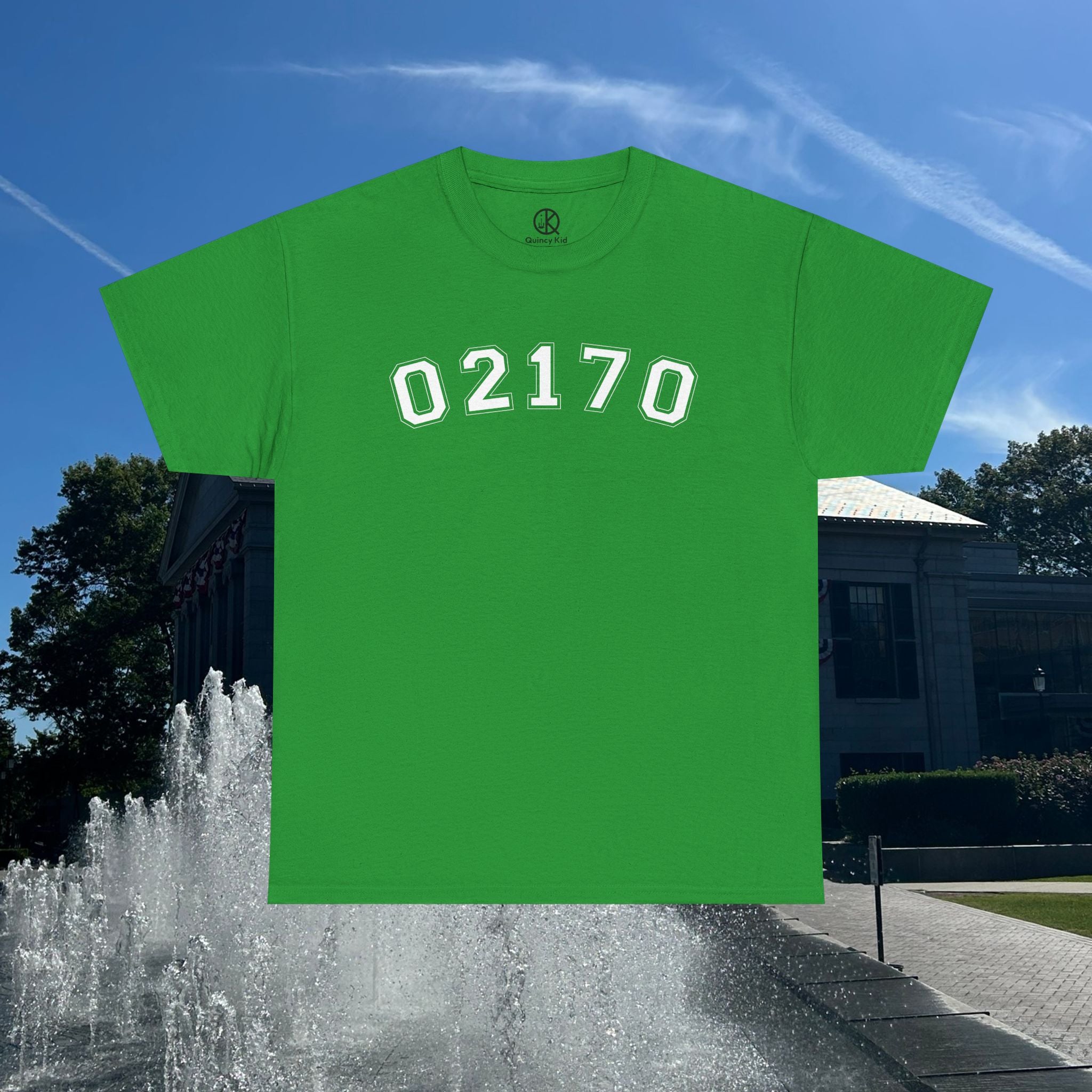 02170- Quincy Zip Code T-shirt White Text