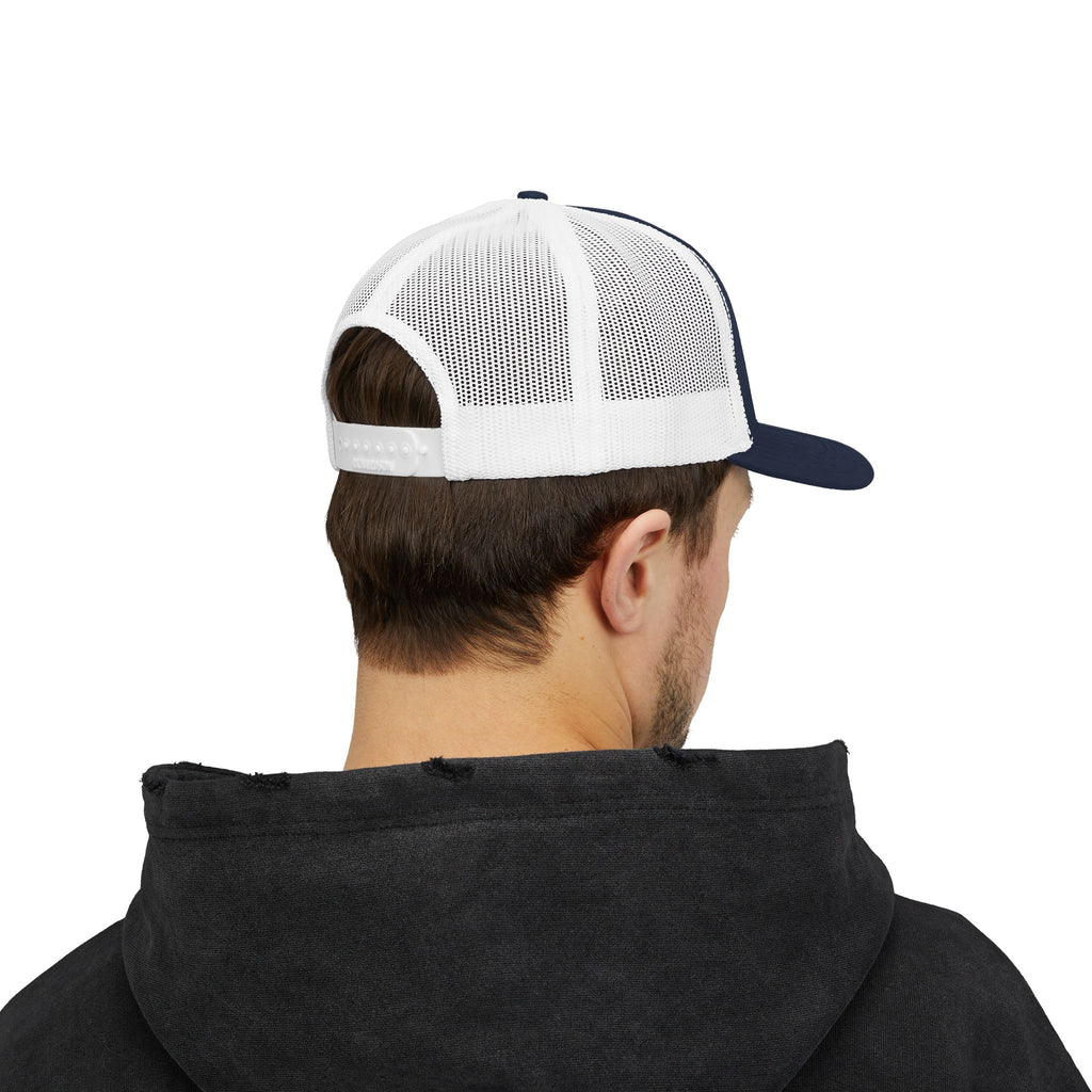 QK White Logo Snapback Trucker Cap