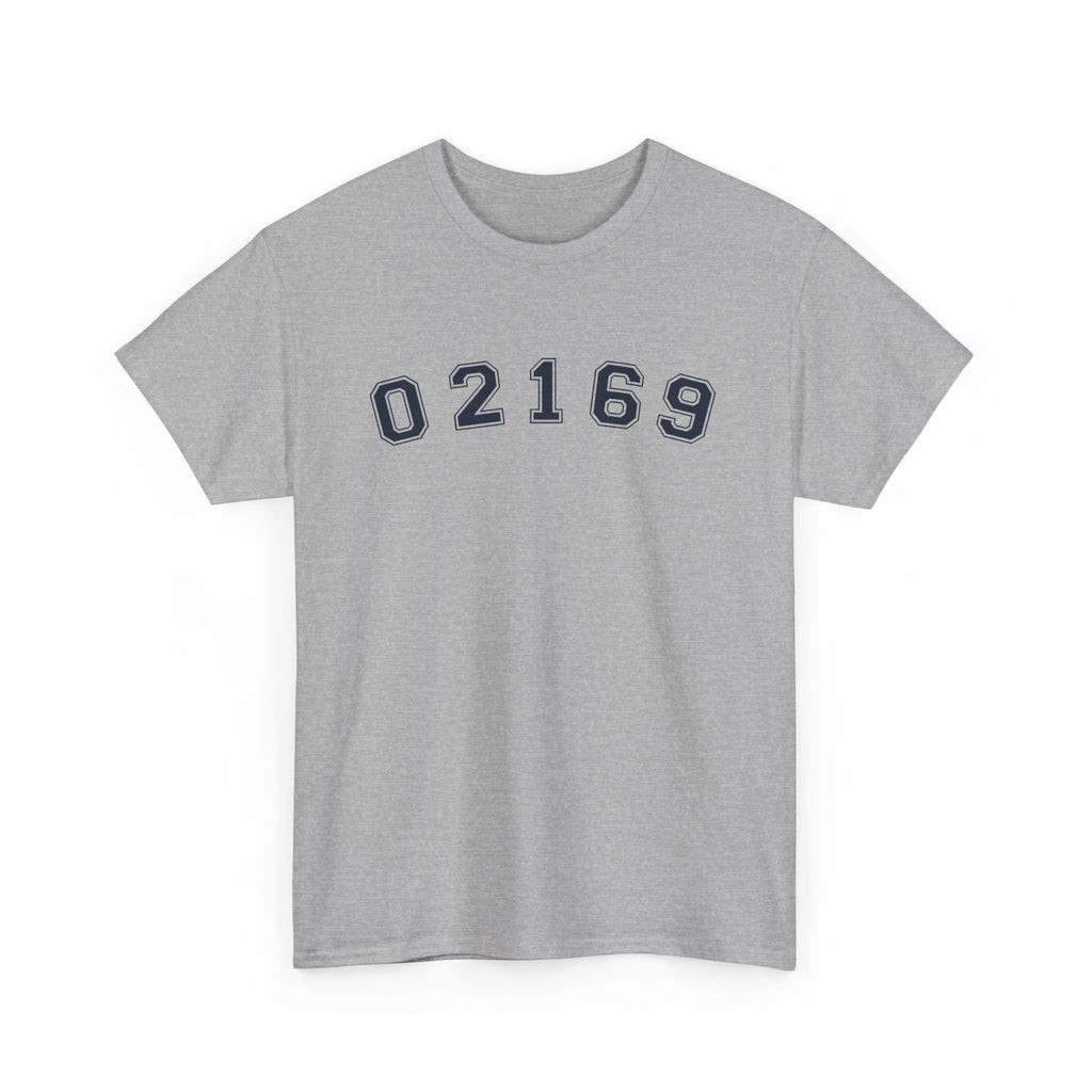 02169-Quincy Zip Code T-shirt Navy Text