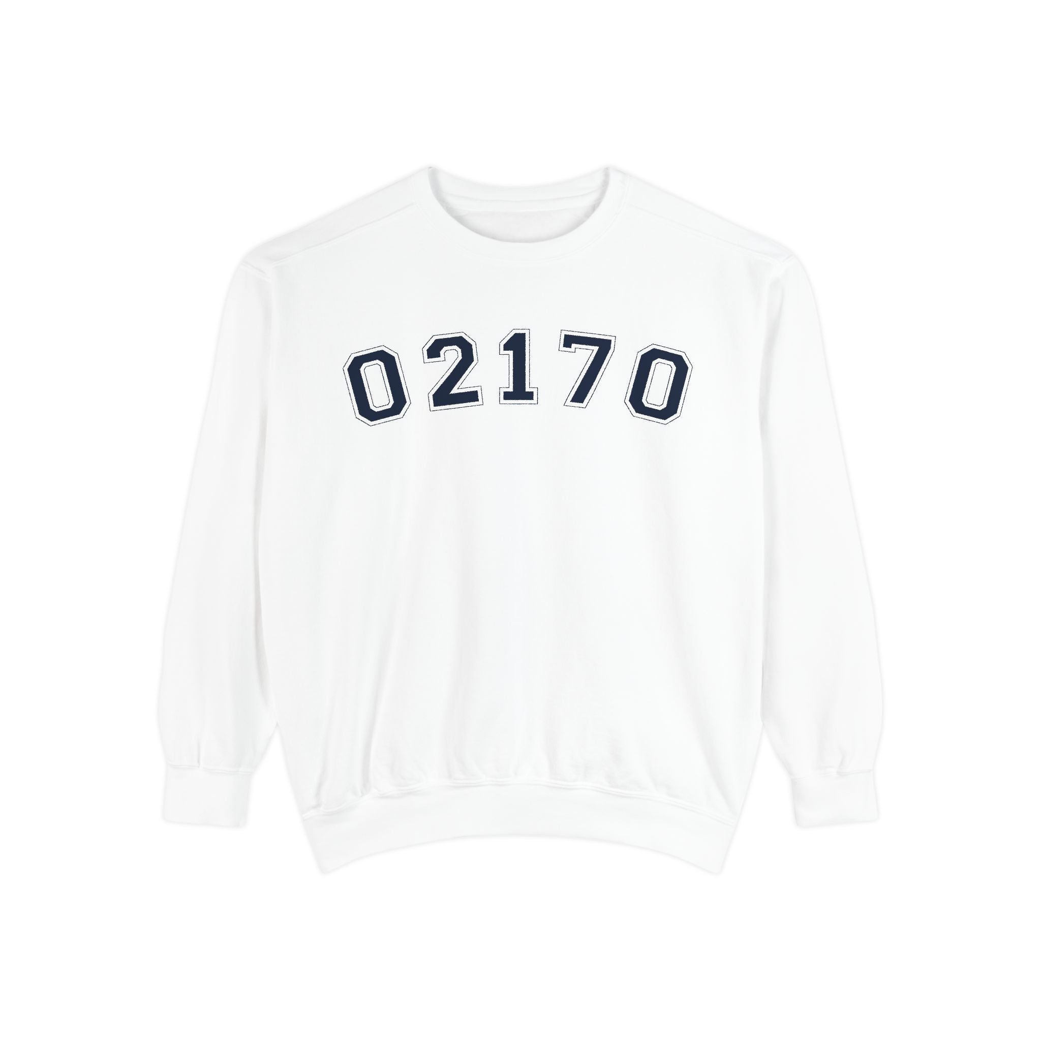 02170- Quincy Zip Code Sweatshirt Navy Text