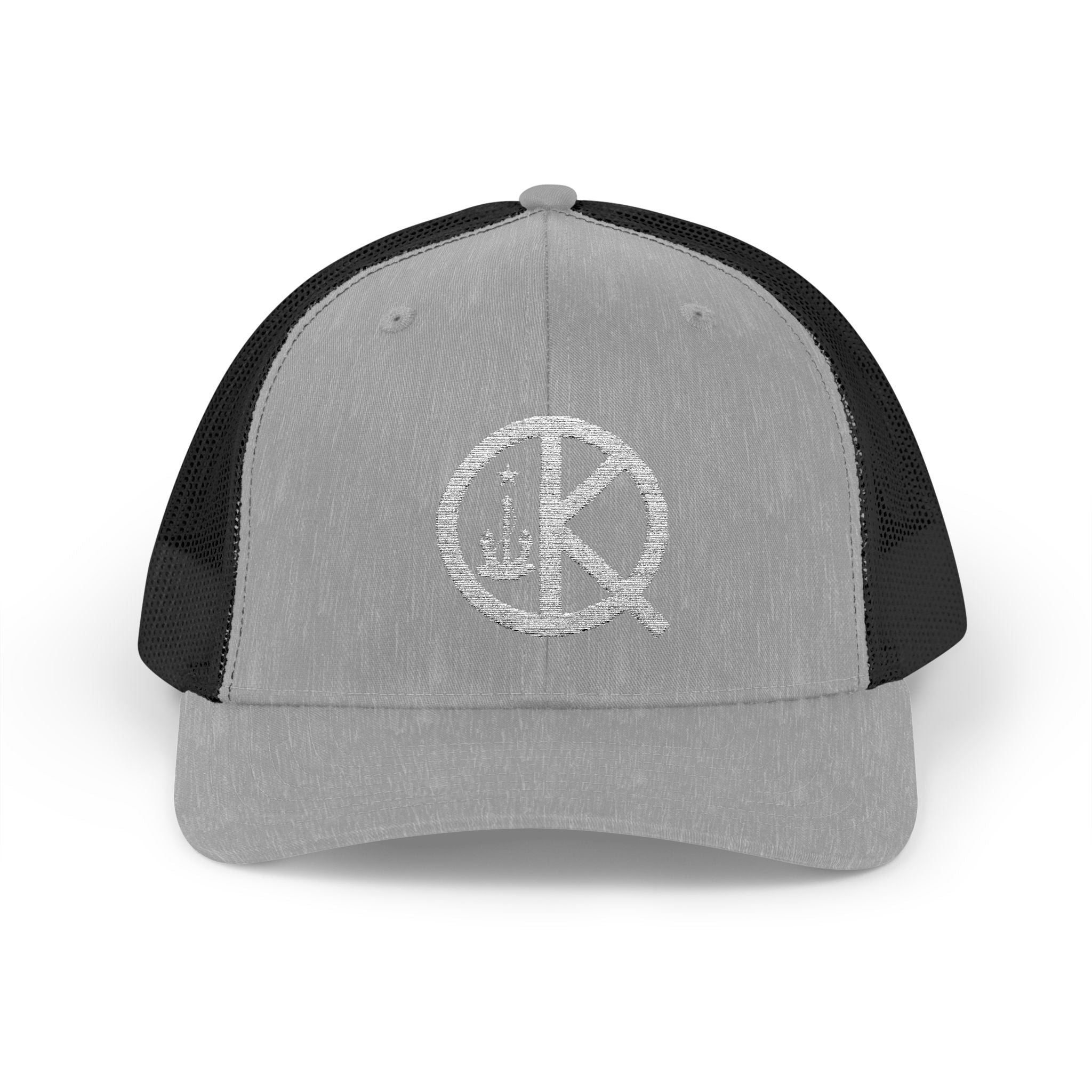 QK White Logo Snapback Trucker Cap